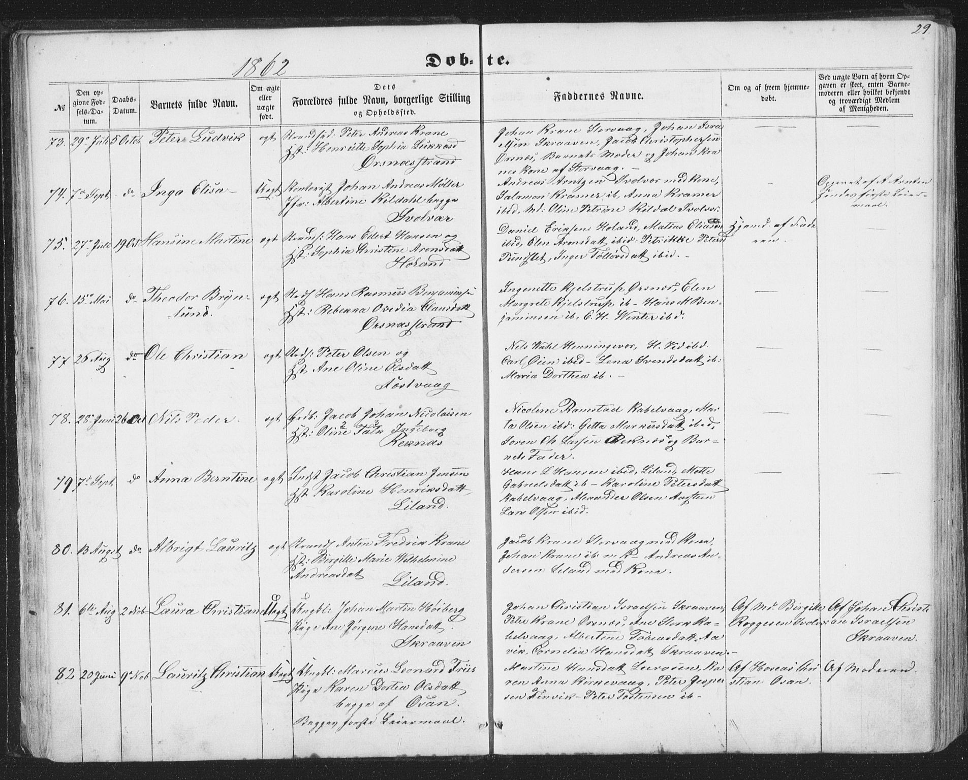 Ministerialprotokoller, klokkerbøker og fødselsregistre - Nordland, AV/SAT-A-1459/874/L1073: Parish register (copy) no. 874C02, 1860-1870, p. 29