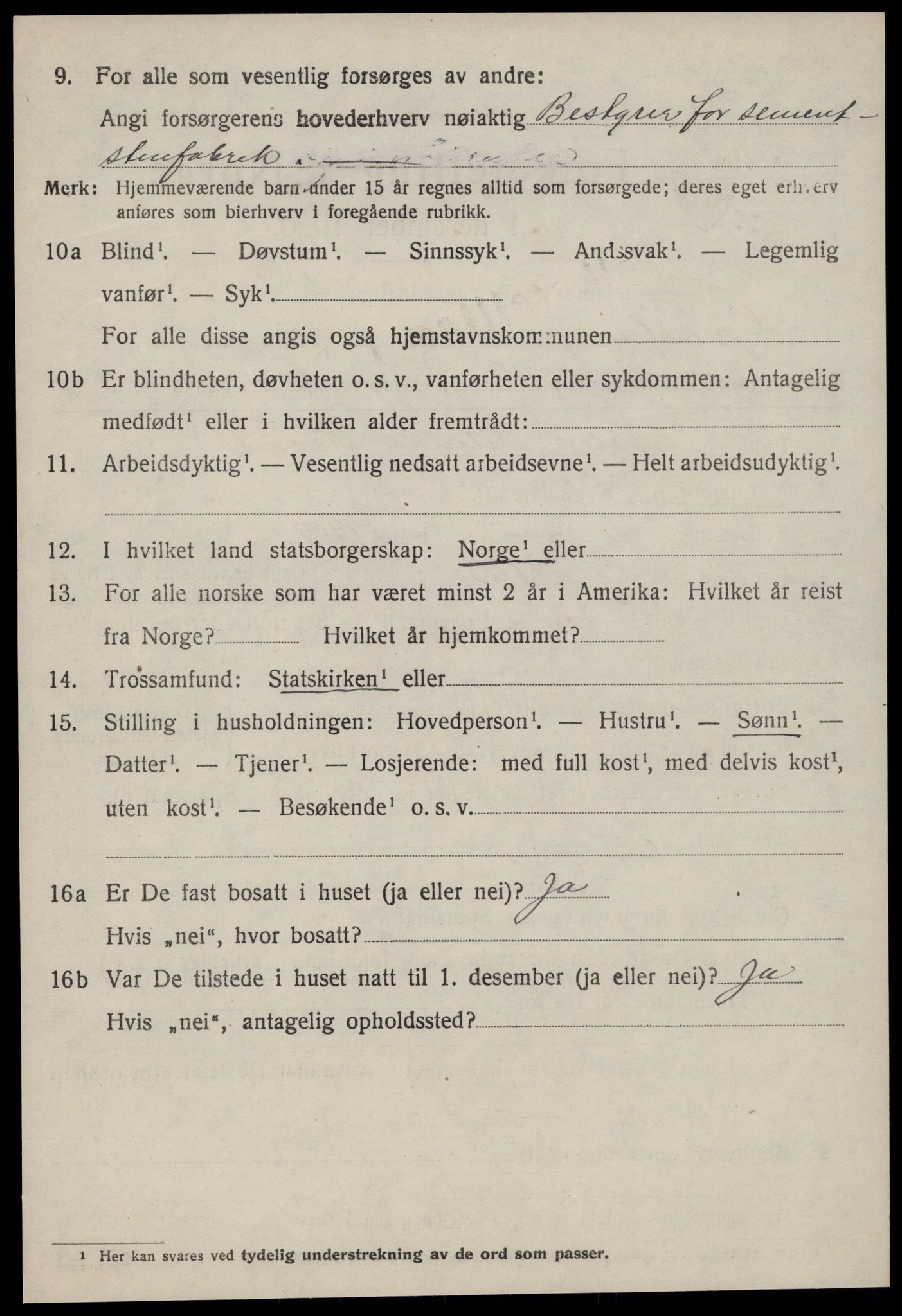 SAT, 1920 census for Grytten, 1920, p. 1905