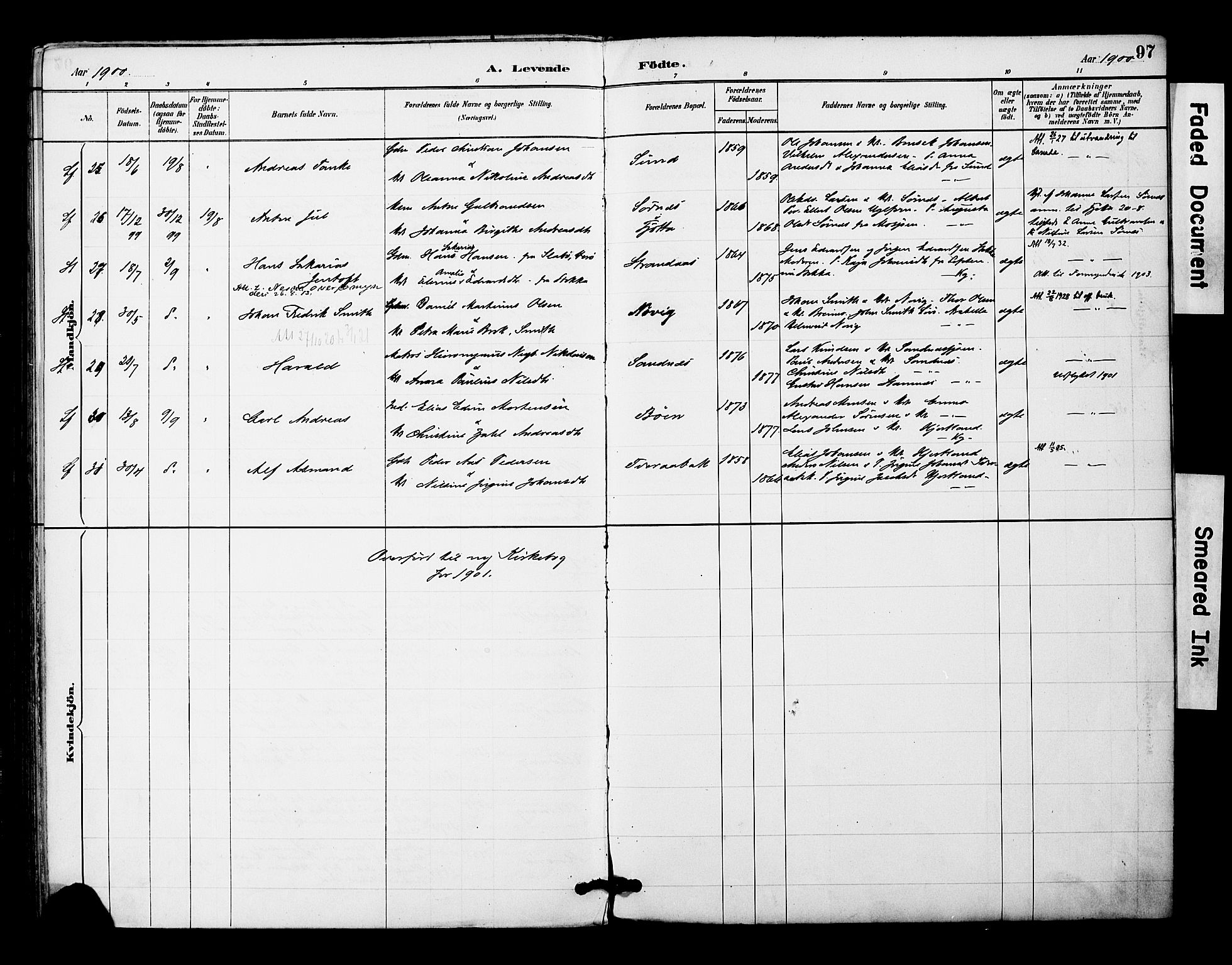 Ministerialprotokoller, klokkerbøker og fødselsregistre - Nordland, AV/SAT-A-1459/831/L0471: Parish register (official) no. 831A02, 1886-1901, p. 97