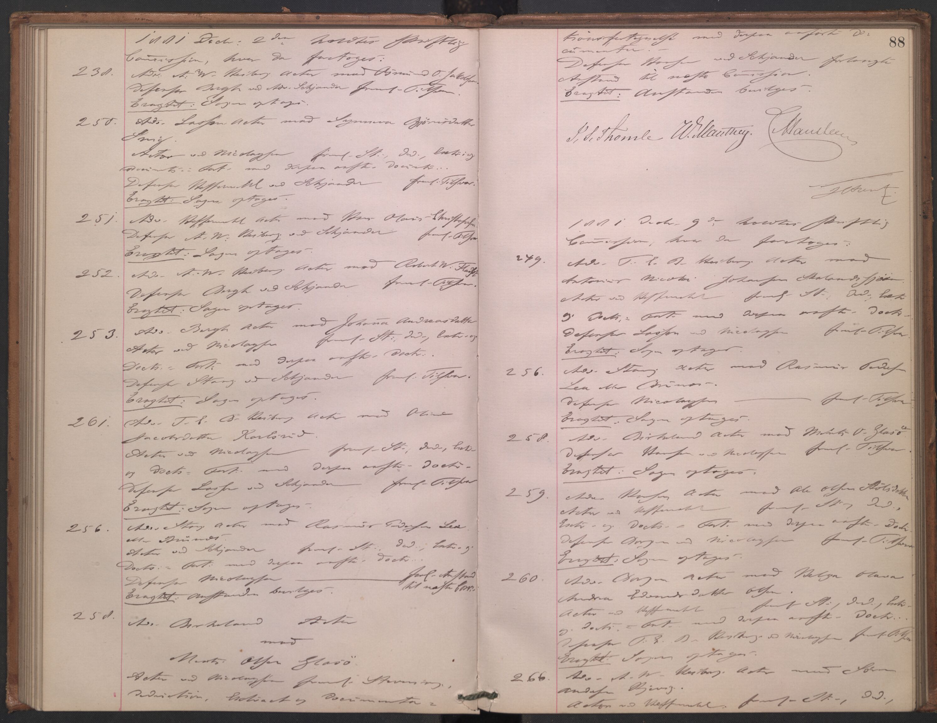 Høyesterett, AV/RA-S-1002/E/Ef/L0014: Protokoll over saker som gikk til skriftlig behandling, 1879-1884, p. 87b-88a