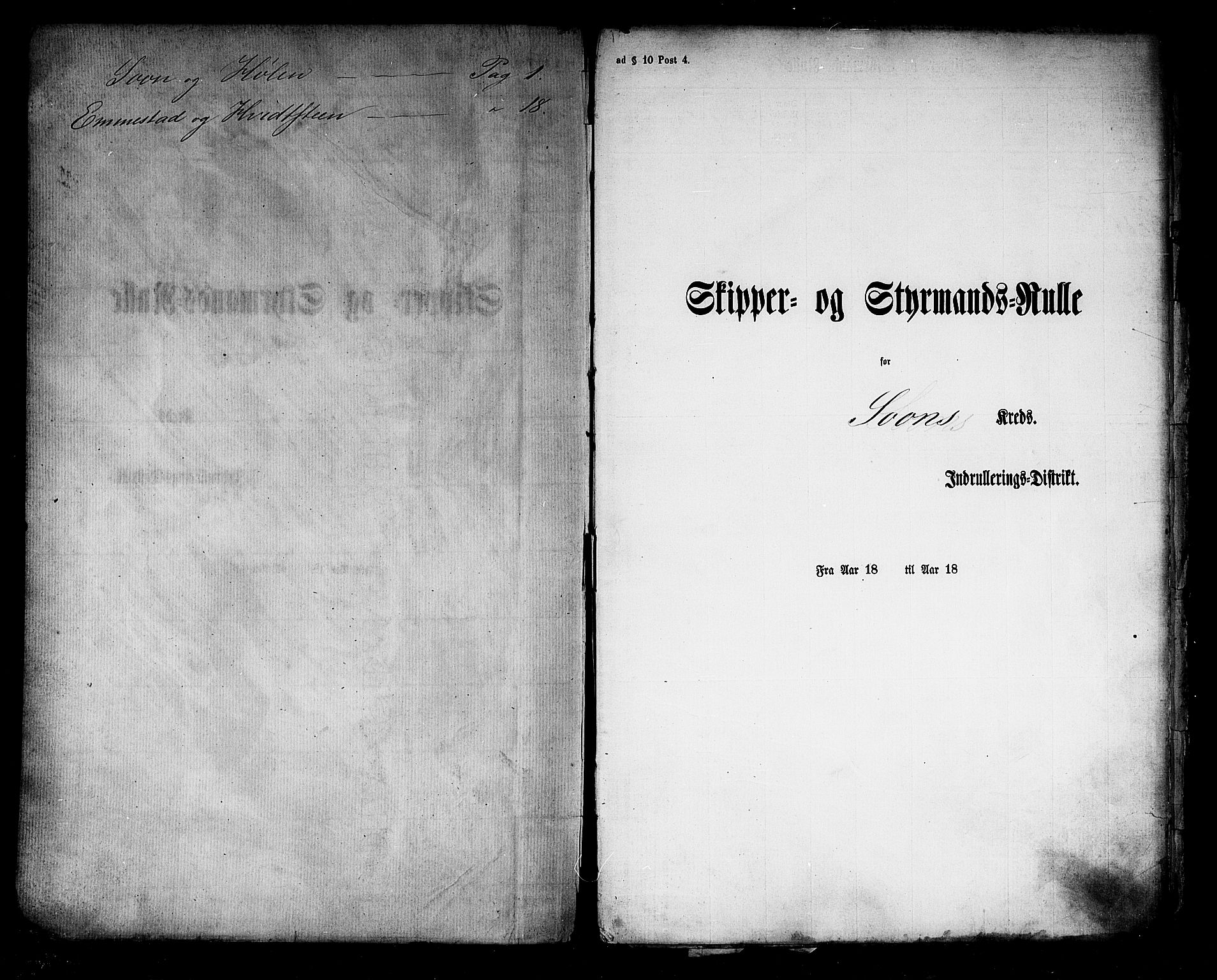 Son mønstringskontor, SAO/A-10569e/F/Fc/Fcd/L0001: Skipper- og styrmannsrulle, 1860-1867, p. 2