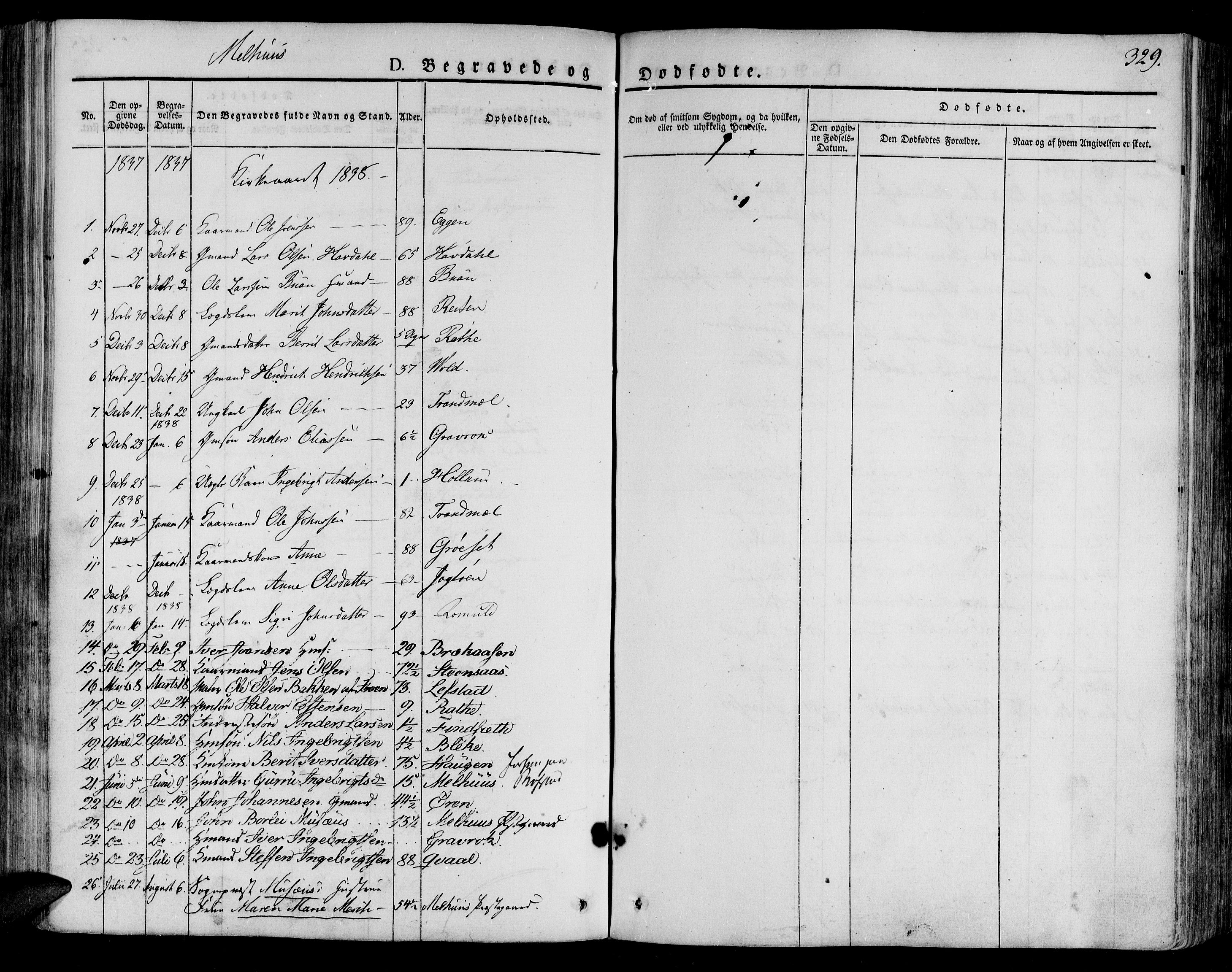 Ministerialprotokoller, klokkerbøker og fødselsregistre - Sør-Trøndelag, SAT/A-1456/691/L1070: Parish register (official) no. 691A05 /1, 1826-1841, p. 329