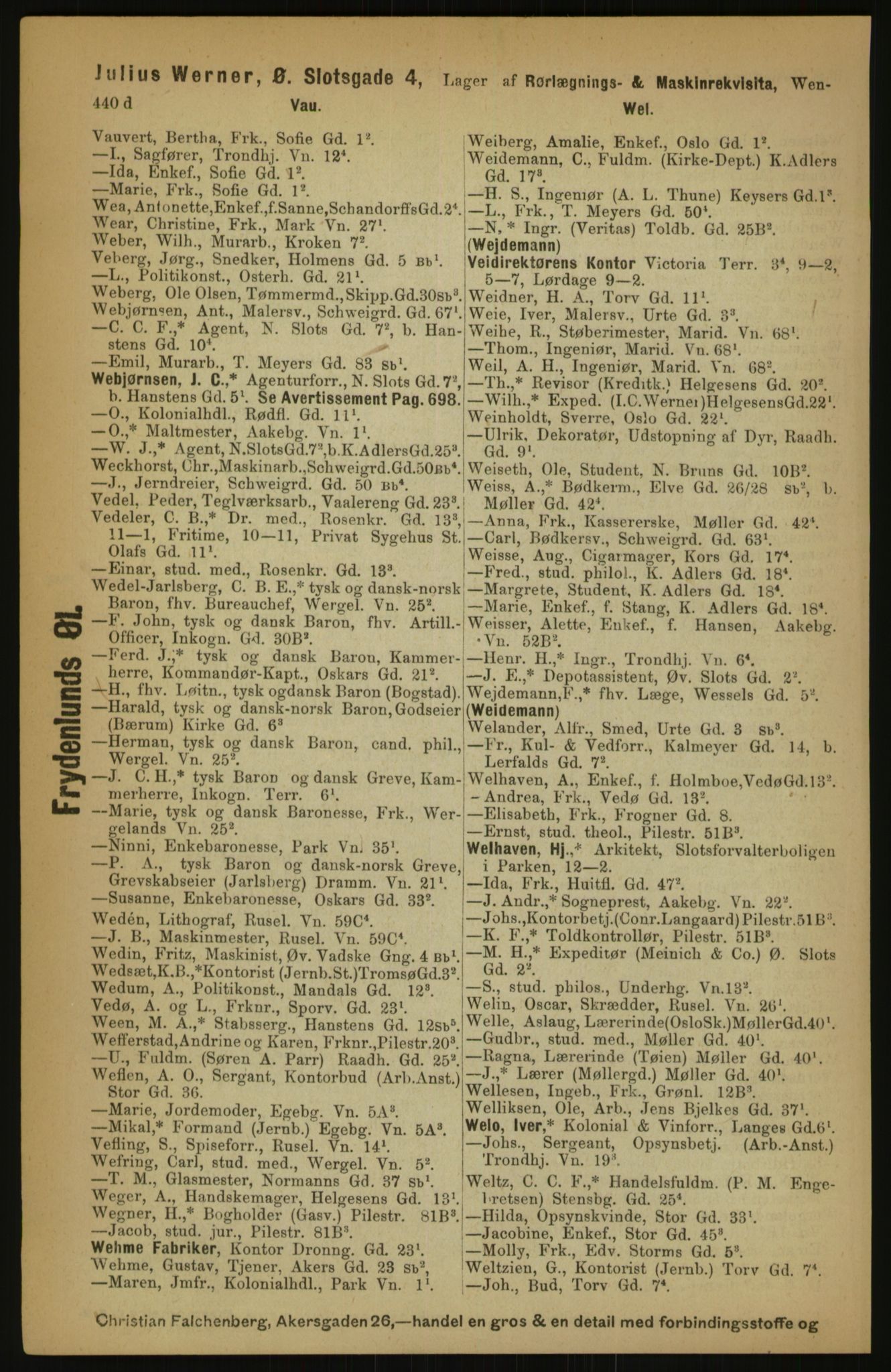 Kristiania/Oslo adressebok, PUBL/-, 1891, p. 440d