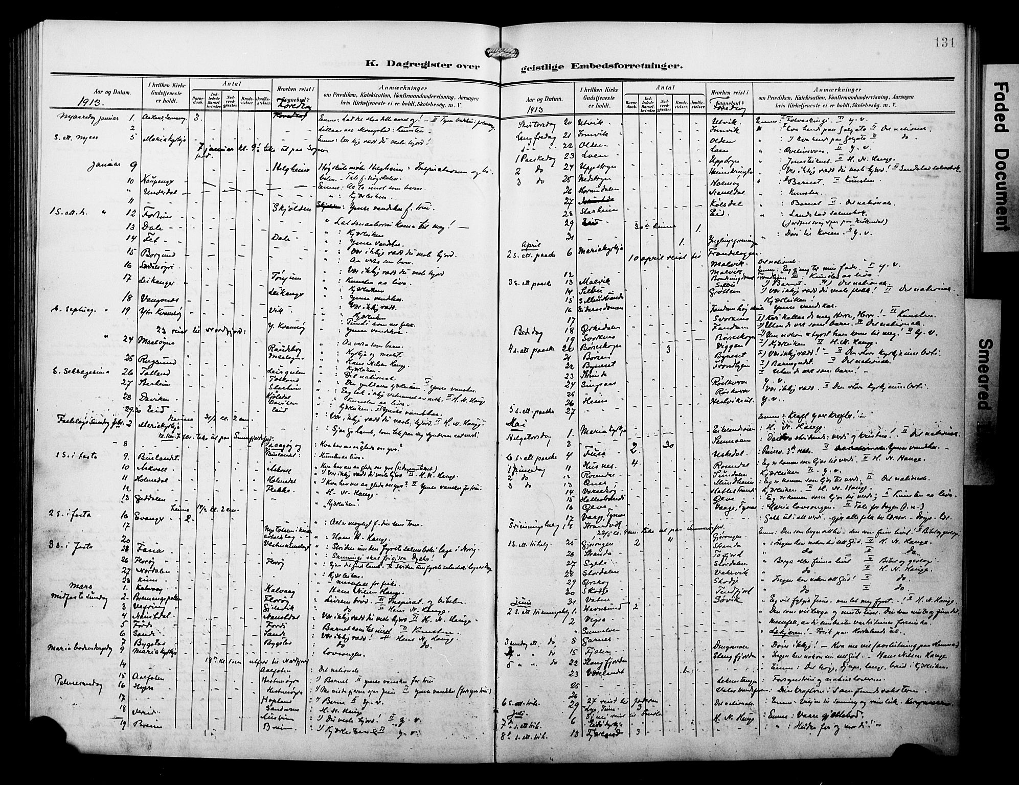 Arkivreferanse mangler*, SAB/-: Parish register (official) no. A 1, 1907-1928, p. 131