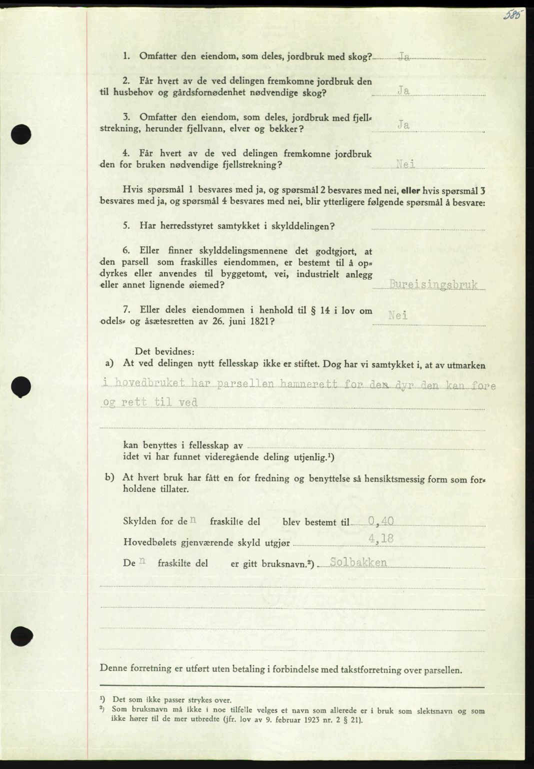 Nordmøre sorenskriveri, AV/SAT-A-4132/1/2/2Ca: Mortgage book no. A110, 1948-1949, Diary no: : 240/1949