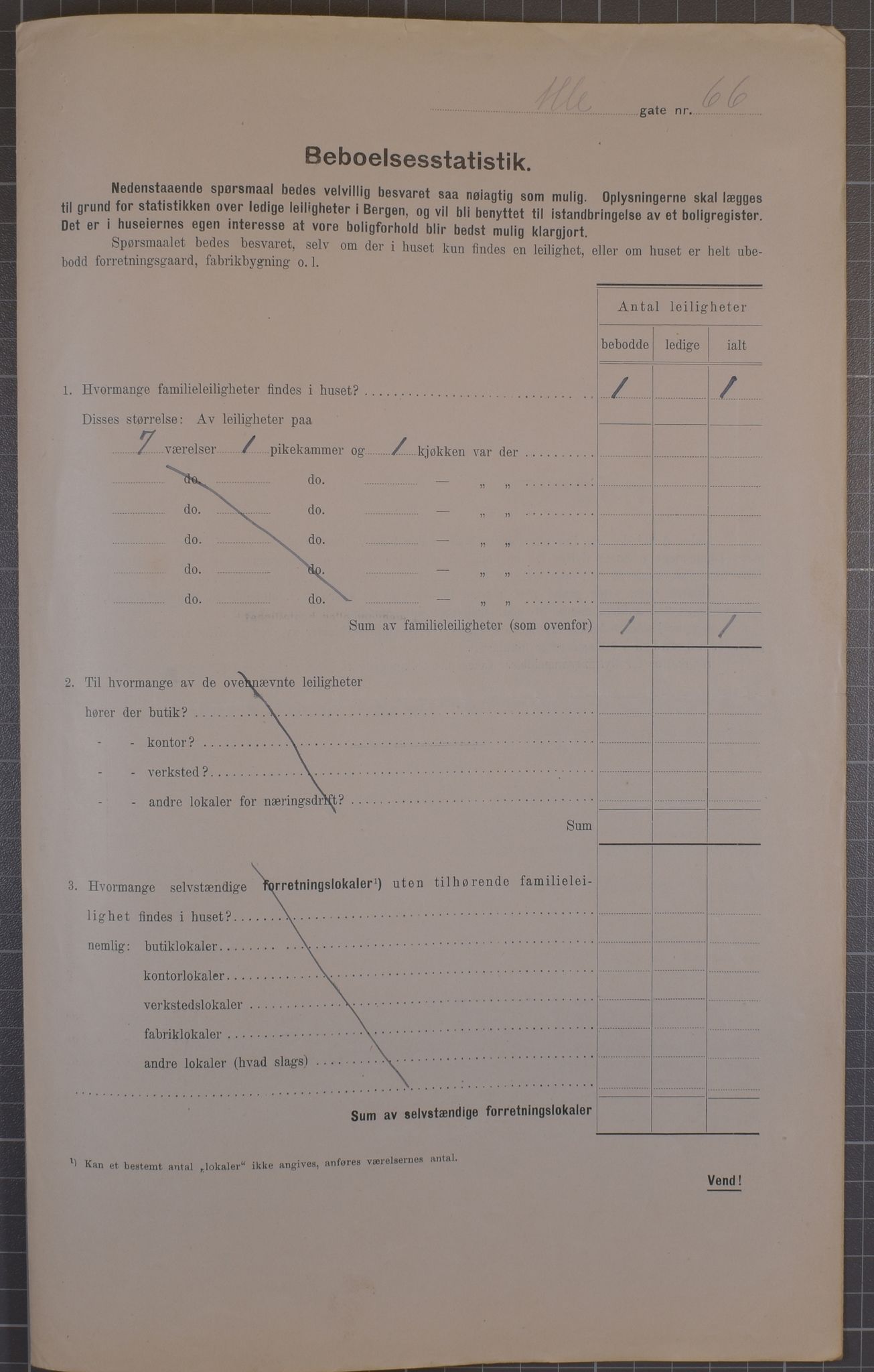 SAB, Municipal Census 1912 for Bergen, 1912, p. 1361