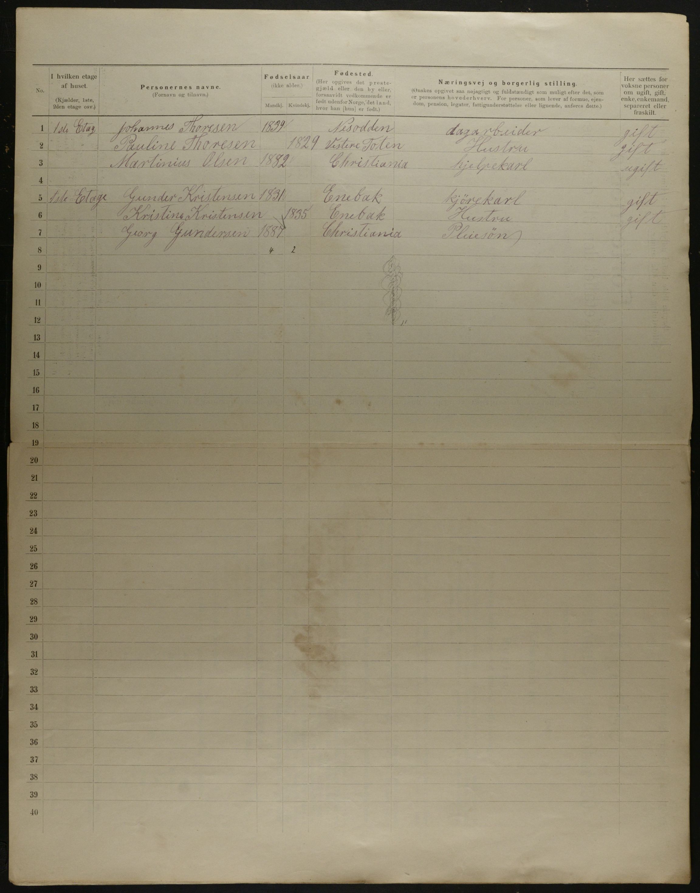 OBA, Municipal Census 1901 for Kristiania, 1901, p. 19930