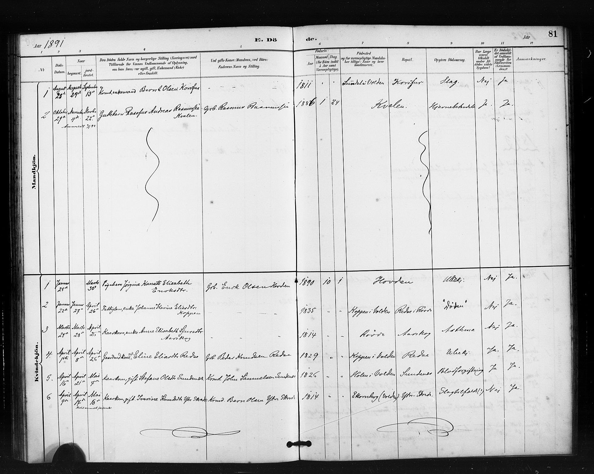 Ministerialprotokoller, klokkerbøker og fødselsregistre - Møre og Romsdal, AV/SAT-A-1454/504/L0056: Parish register (official) no. 504A03, 1884-1904, p. 81