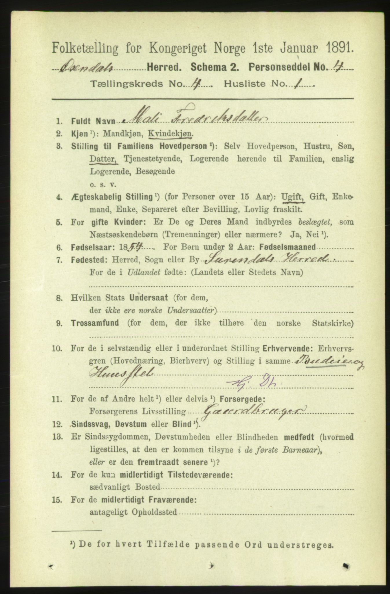 RA, 1891 census for 1561 Øksendal, 1891, p. 843