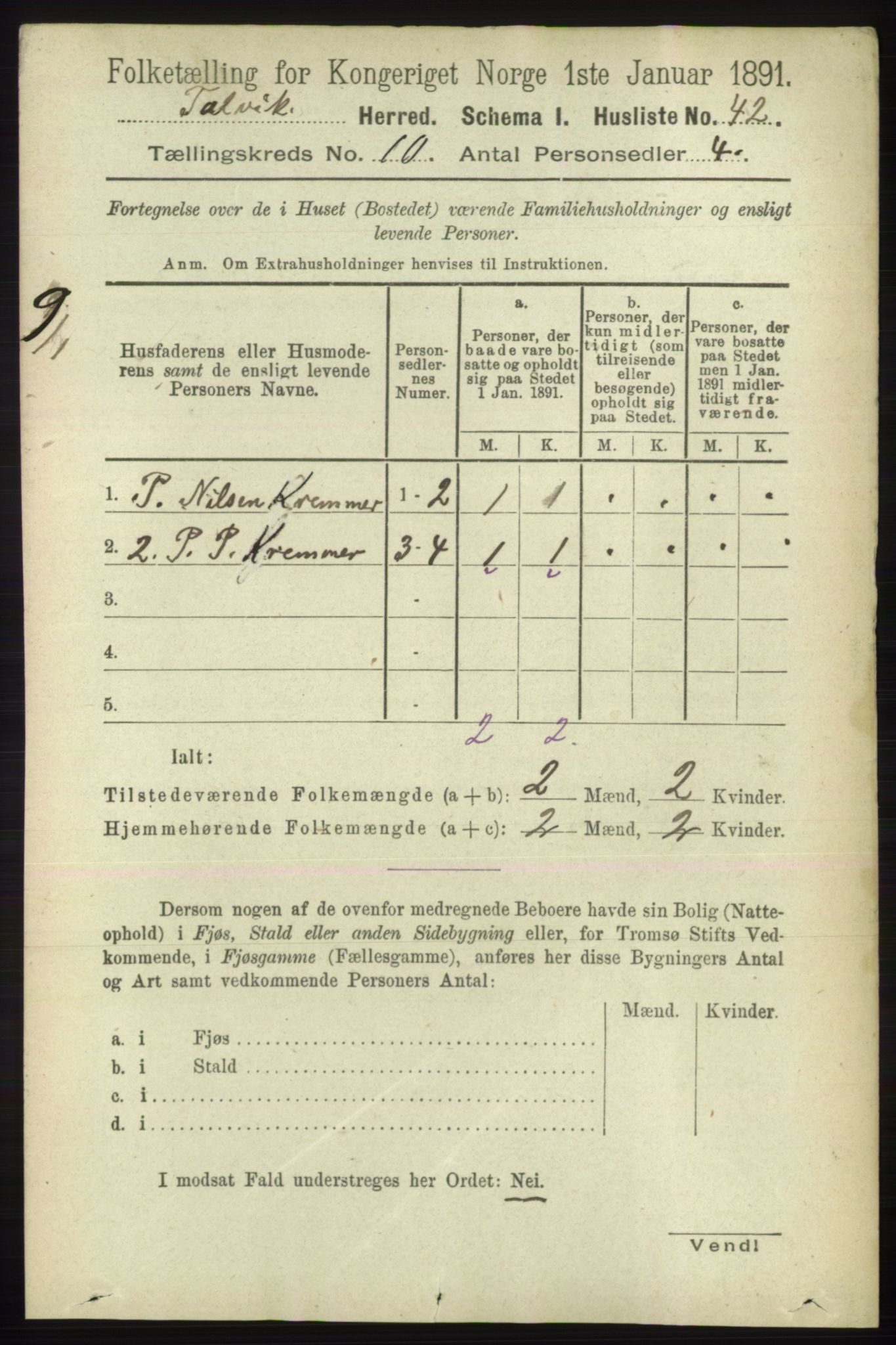 RA, 1891 census for 2013 Talvik, 1891, p. 2323