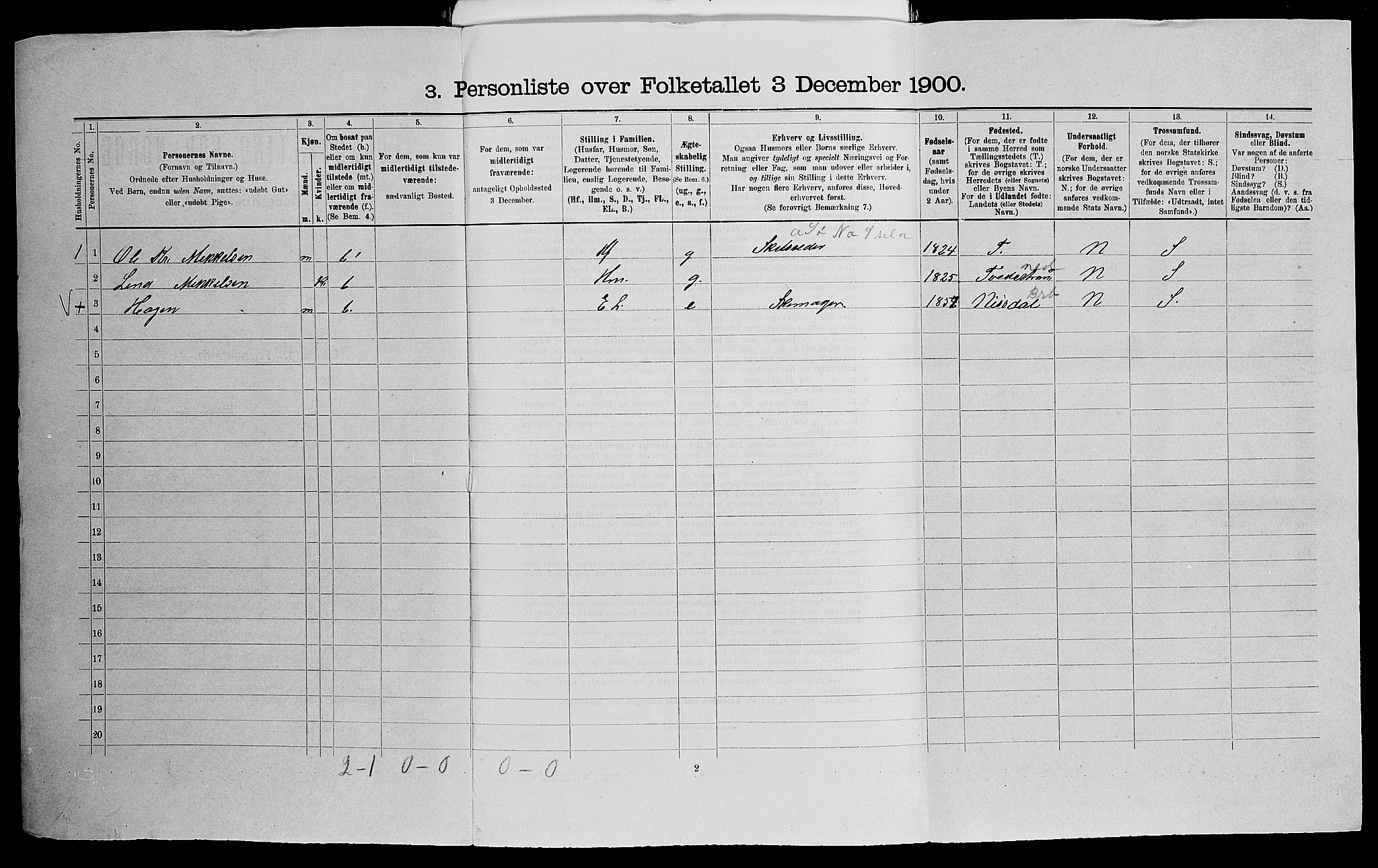 SAK, 1900 census for Hisøy, 1900, p. 82