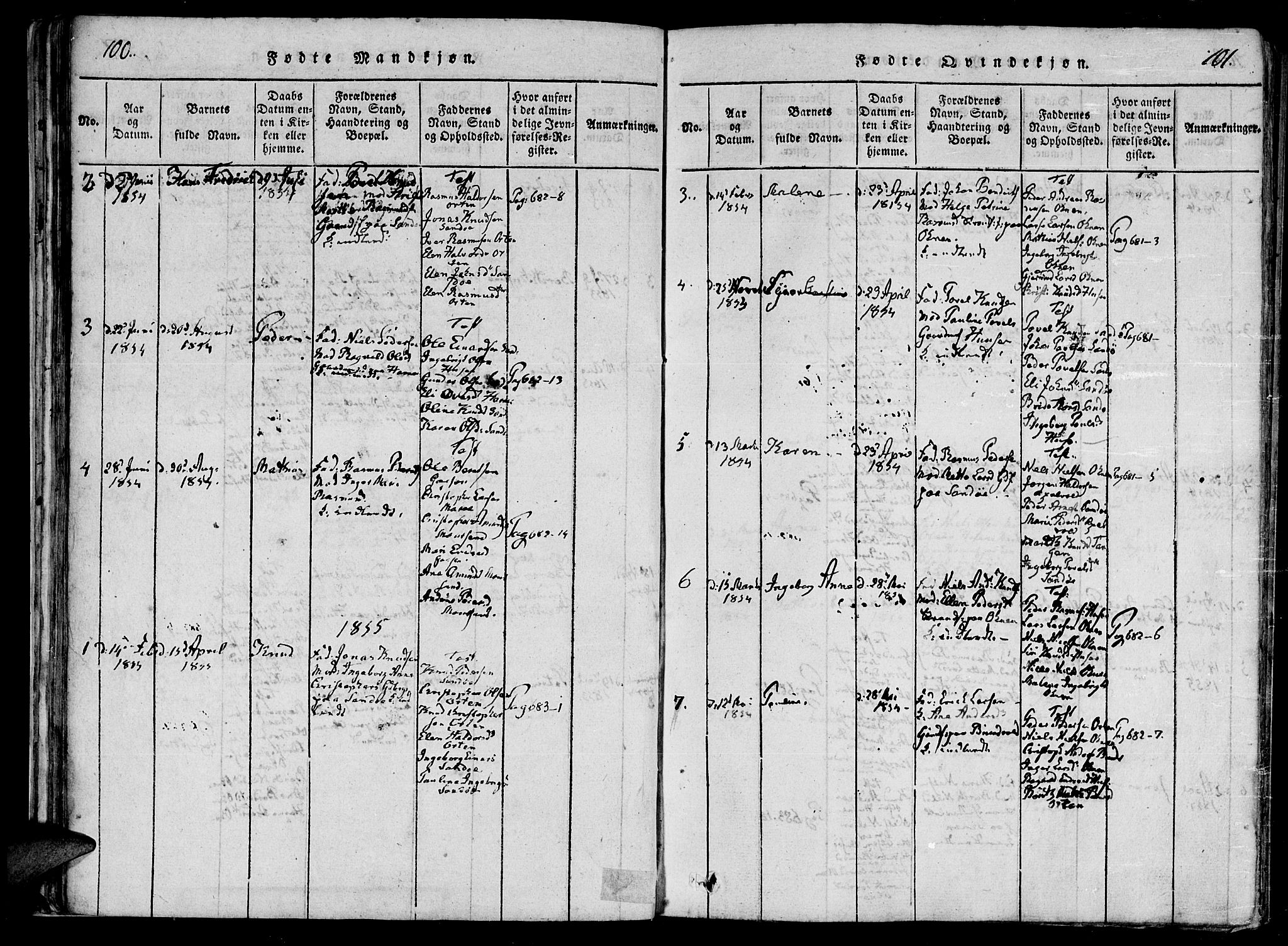 Ministerialprotokoller, klokkerbøker og fødselsregistre - Møre og Romsdal, AV/SAT-A-1454/561/L0727: Parish register (official) no. 561A01, 1817-1858, p. 100-101