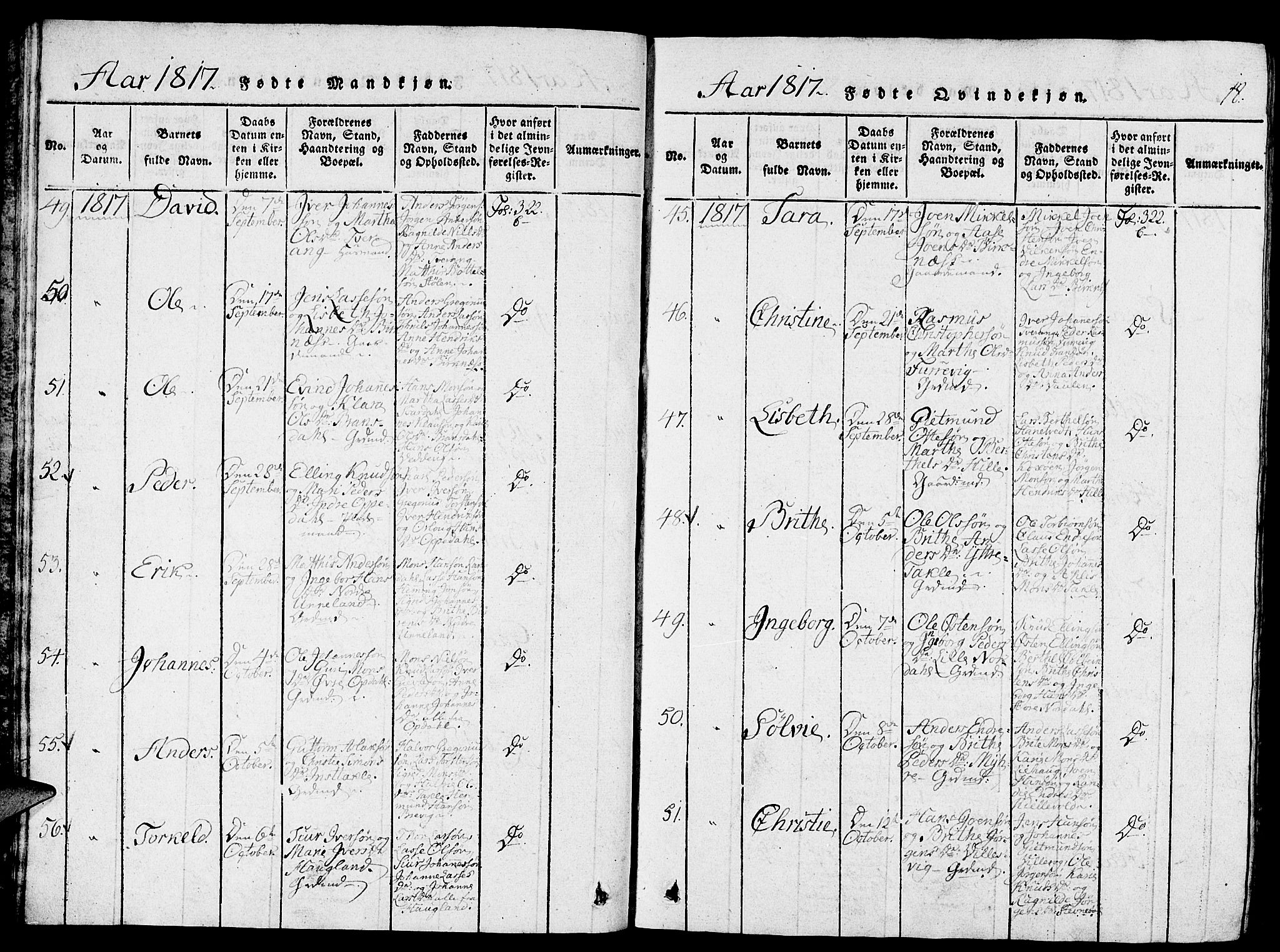 Gulen sokneprestembete, AV/SAB-A-80201/H/Haa/Haaa/L0018: Parish register (official) no. A 18, 1816-1825, p. 18