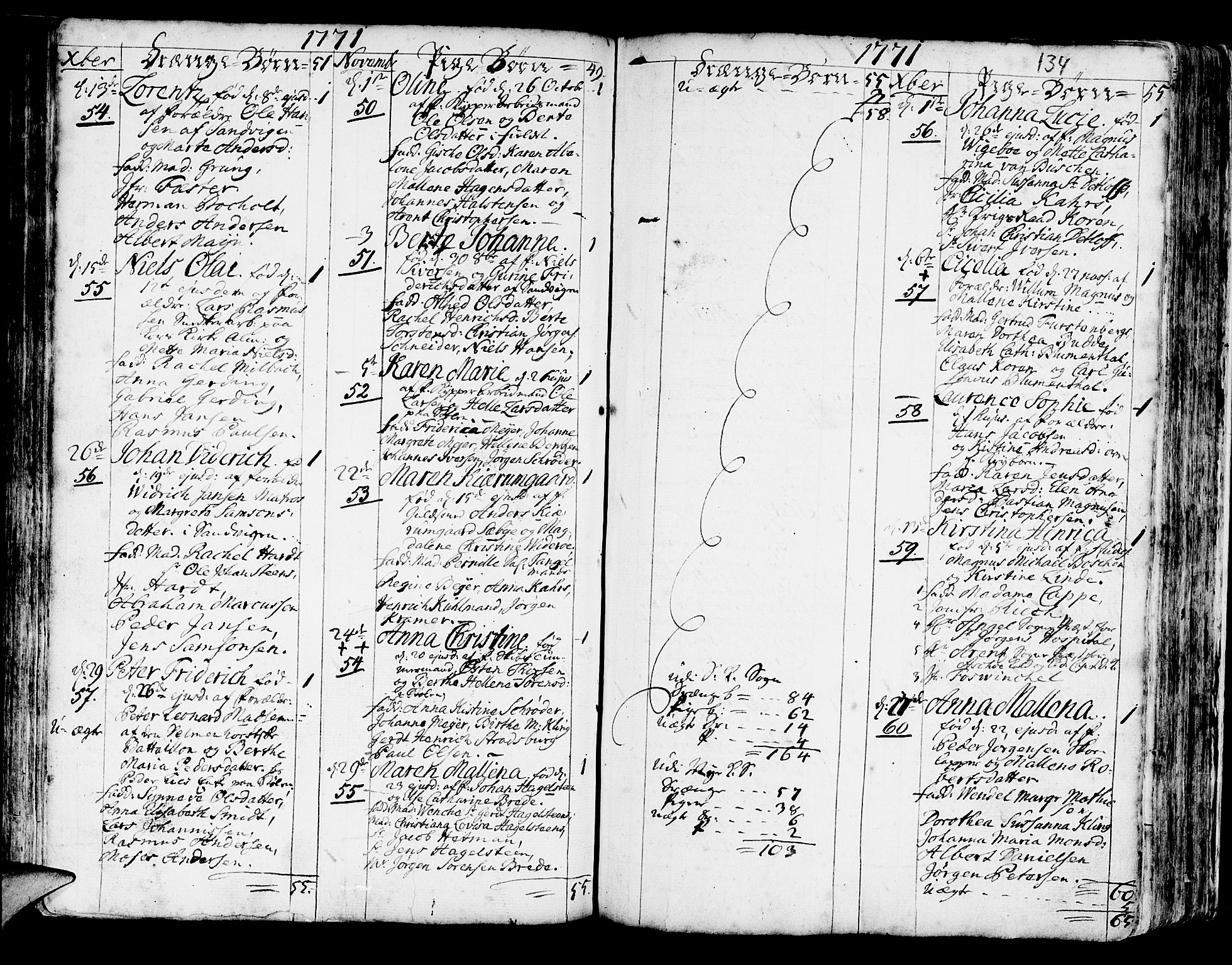 Korskirken sokneprestembete, SAB/A-76101/H/Haa/L0005: Parish register (official) no. A 5, 1751-1789, p. 134