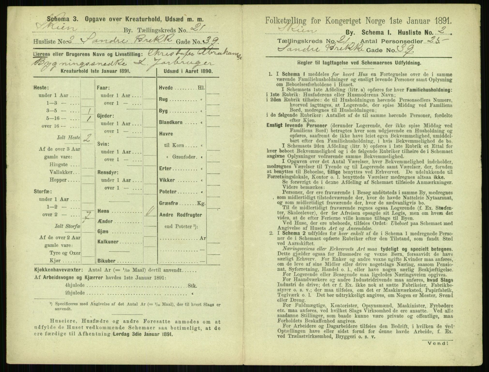 RA, 1891 census for 0806 Skien, 1891, p. 798