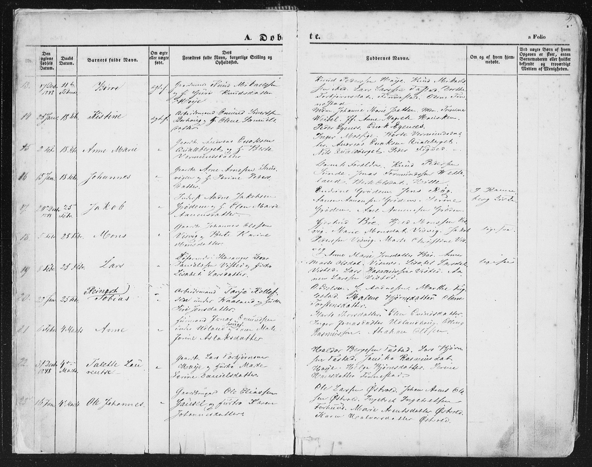 Hetland sokneprestkontor, AV/SAST-A-101826/30/30BA/L0002: Parish register (official) no. A 2, 1849-1869, p. 2