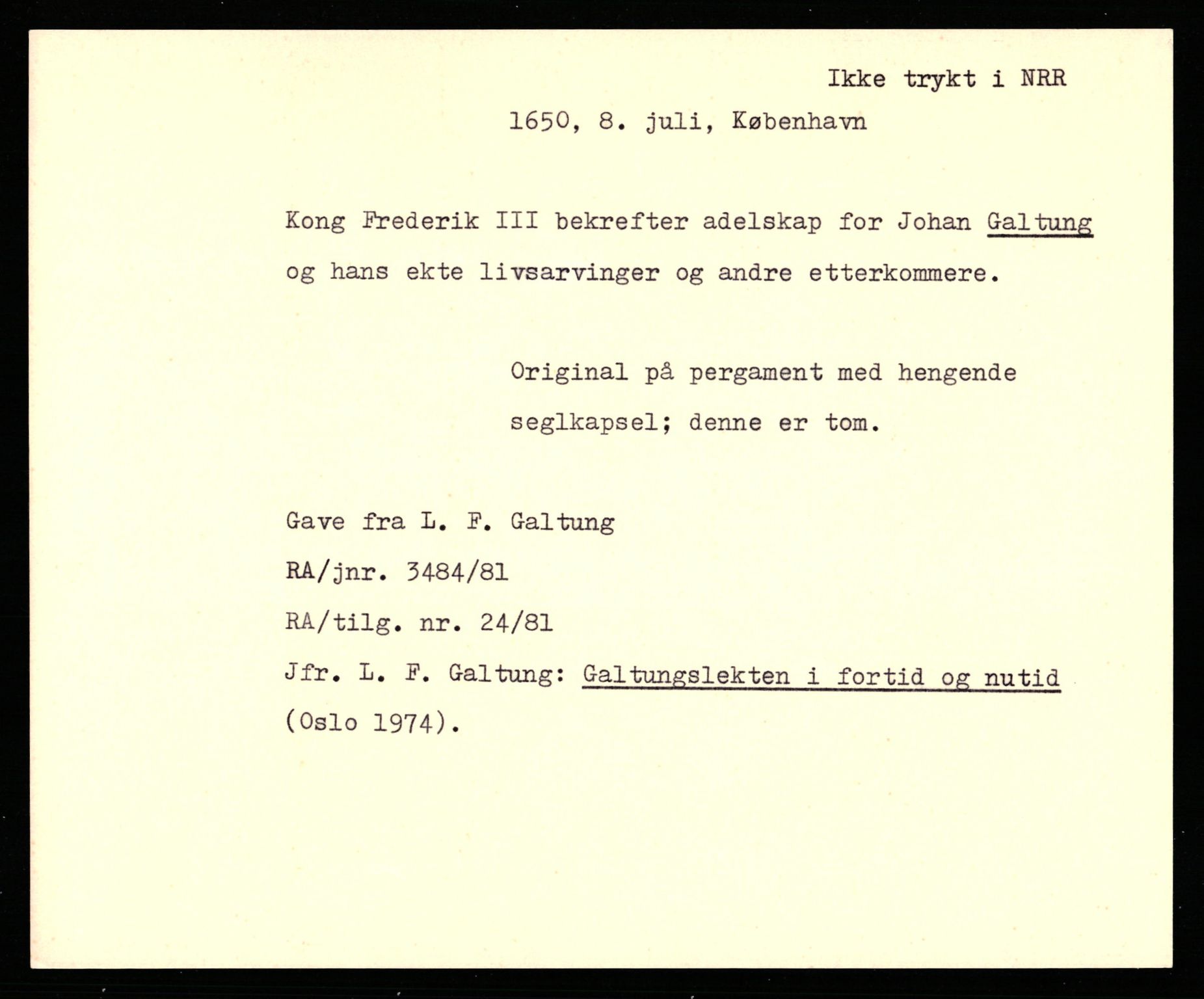 Riksarkivets diplomsamling, AV/RA-EA-5965/F35/F35b/L0009: Riksarkivets diplomer, seddelregister, 1647-1655, p. 231