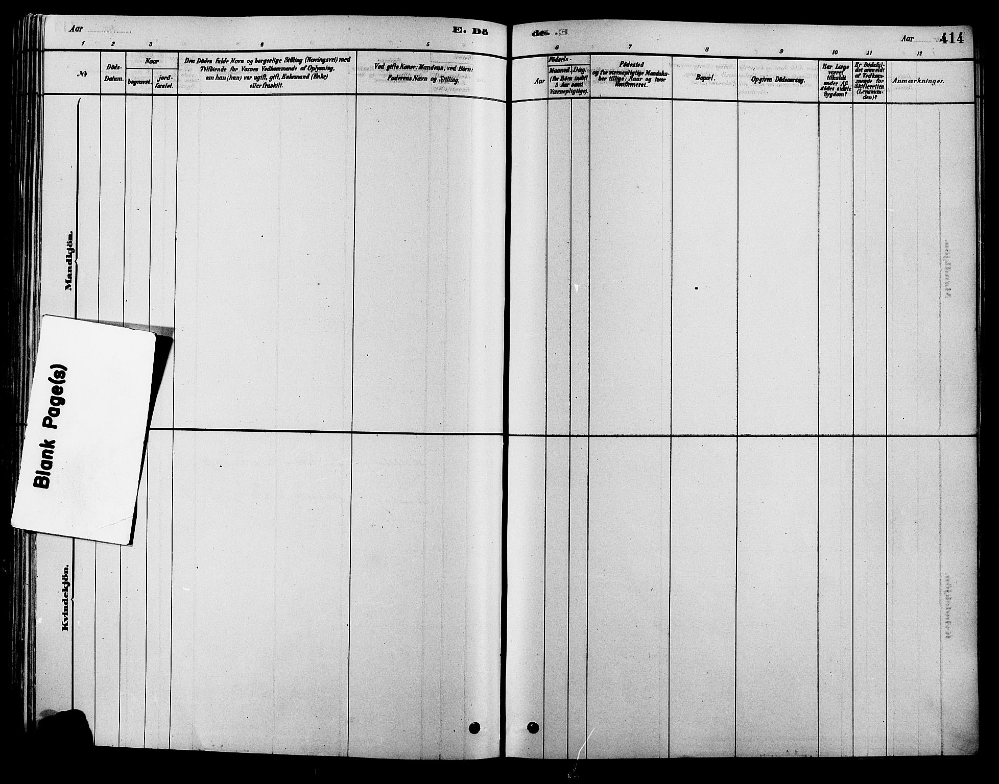 Alvdal prestekontor, SAH/PREST-060/H/Ha/Hab/L0003: Parish register (copy) no. 3, 1878-1907, p. 414