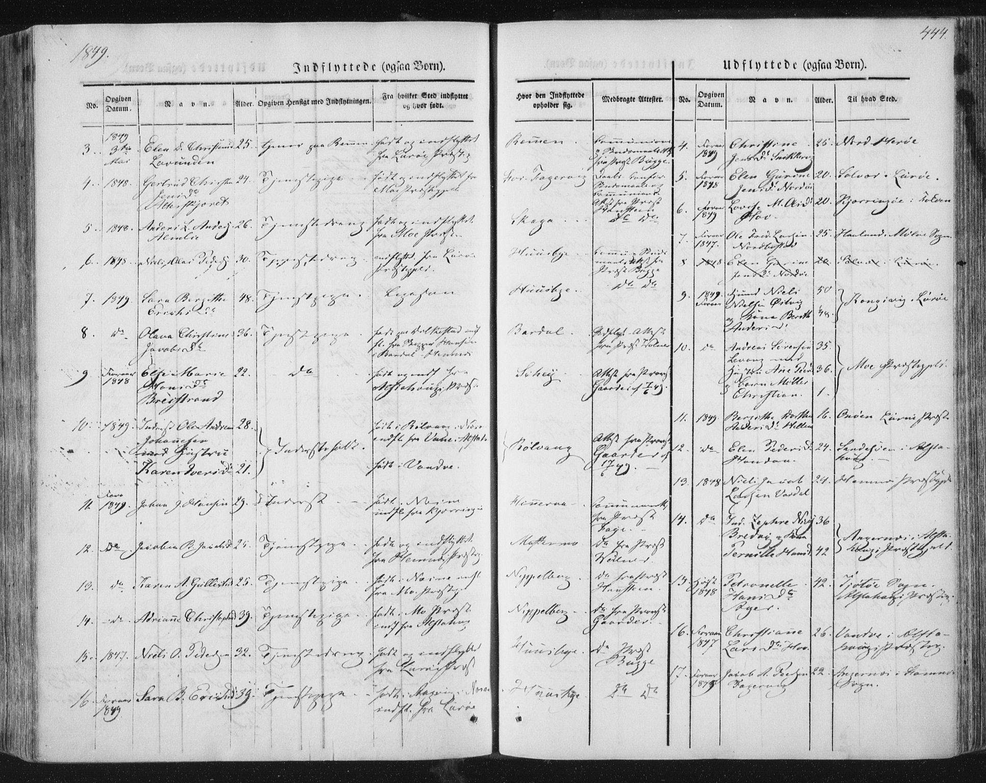 Ministerialprotokoller, klokkerbøker og fødselsregistre - Nordland, AV/SAT-A-1459/838/L0549: Parish register (official) no. 838A07, 1840-1854, p. 444