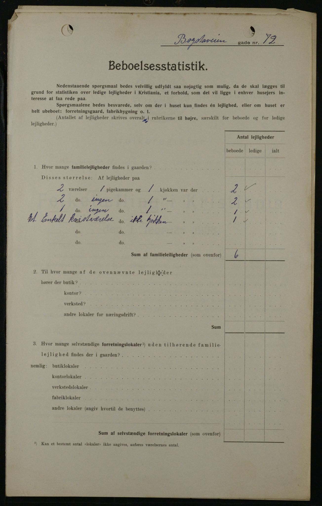 OBA, Municipal Census 1908 for Kristiania, 1908, p. 7396