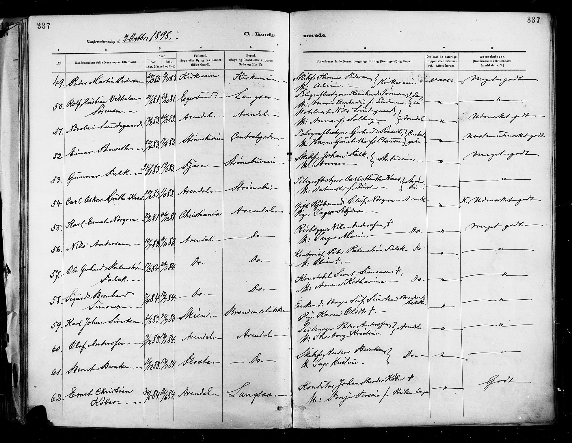 Barbu sokneprestkontor, AV/SAK-1111-0003/F/Fa/L0002: Parish register (official) no. A 2, 1883-1898, p. 337