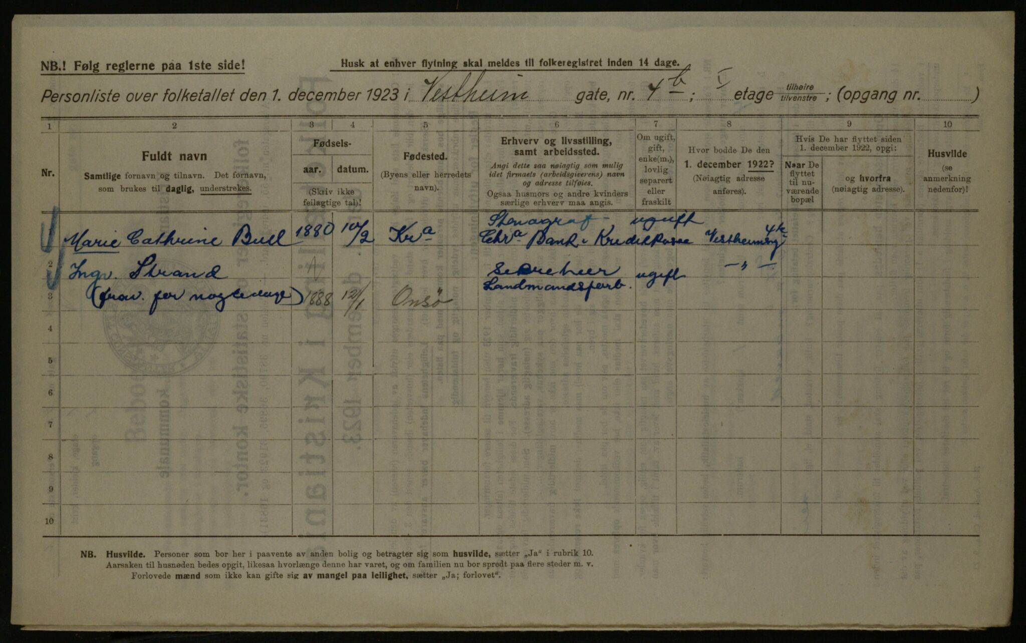 OBA, Municipal Census 1923 for Kristiania, 1923, p. 135304