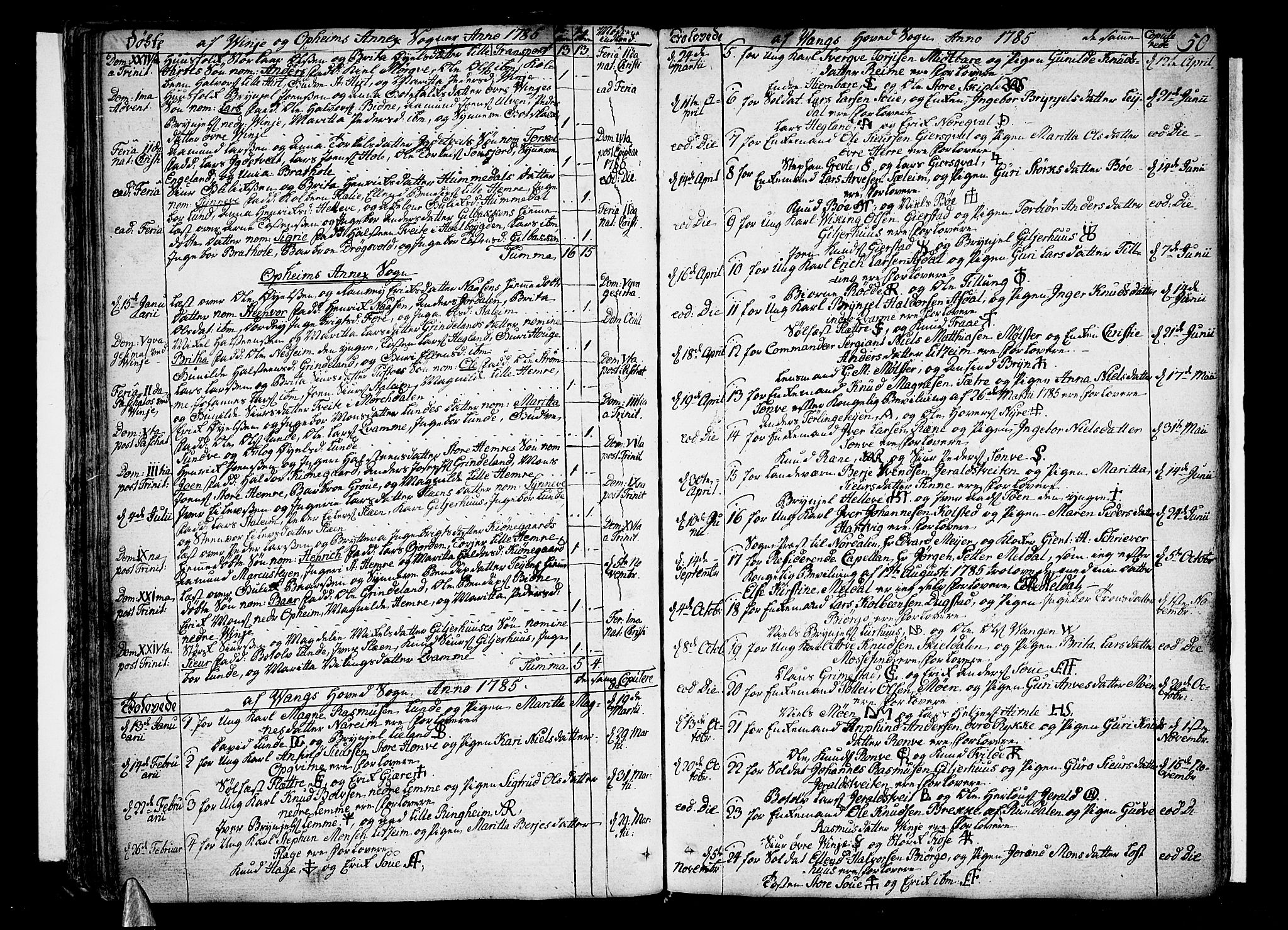 Voss sokneprestembete, SAB/A-79001/H/Haa: Parish register (official) no. A 9, 1780-1810, p. 50
