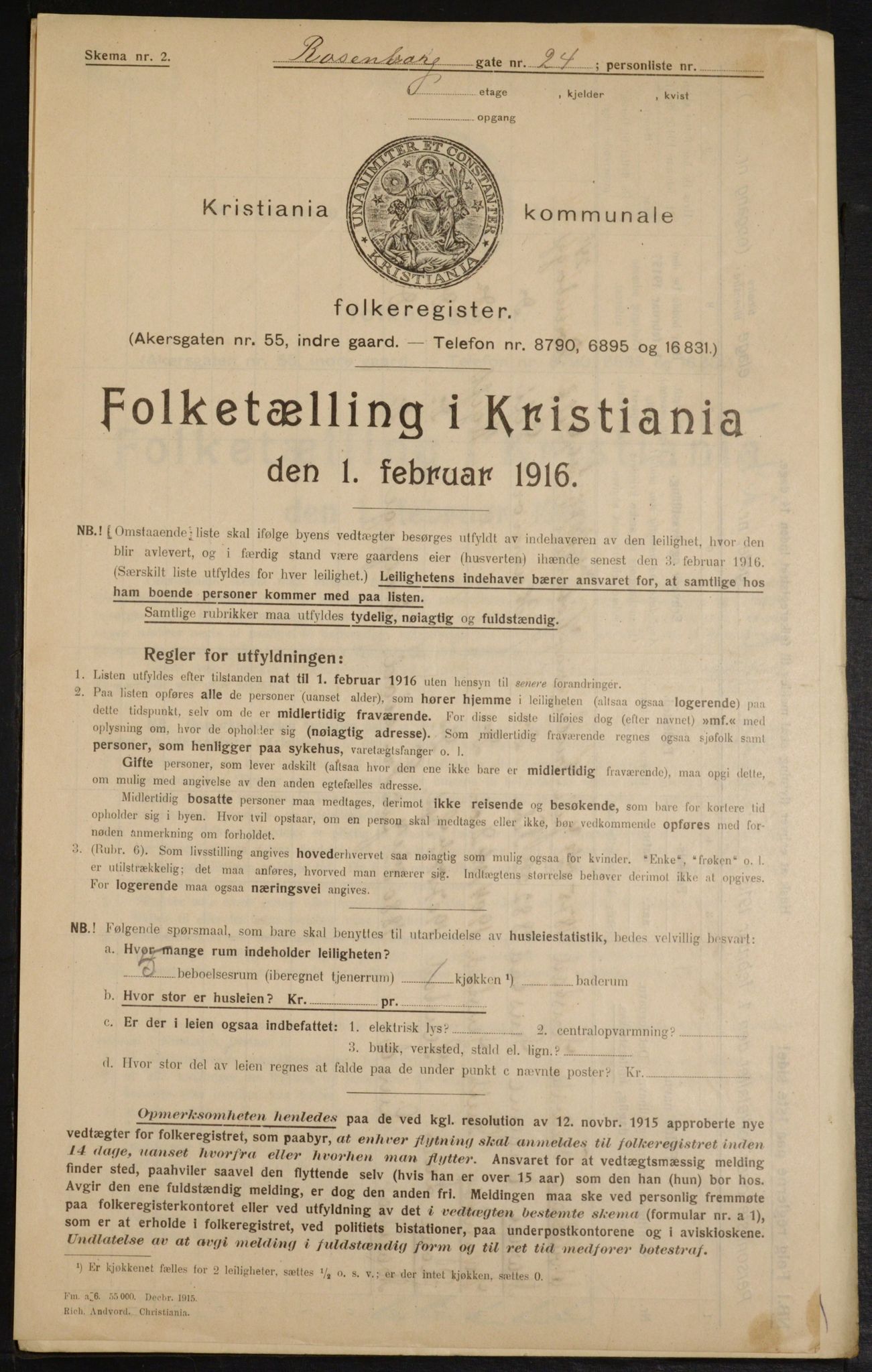 OBA, Municipal Census 1916 for Kristiania, 1916, p. 85821