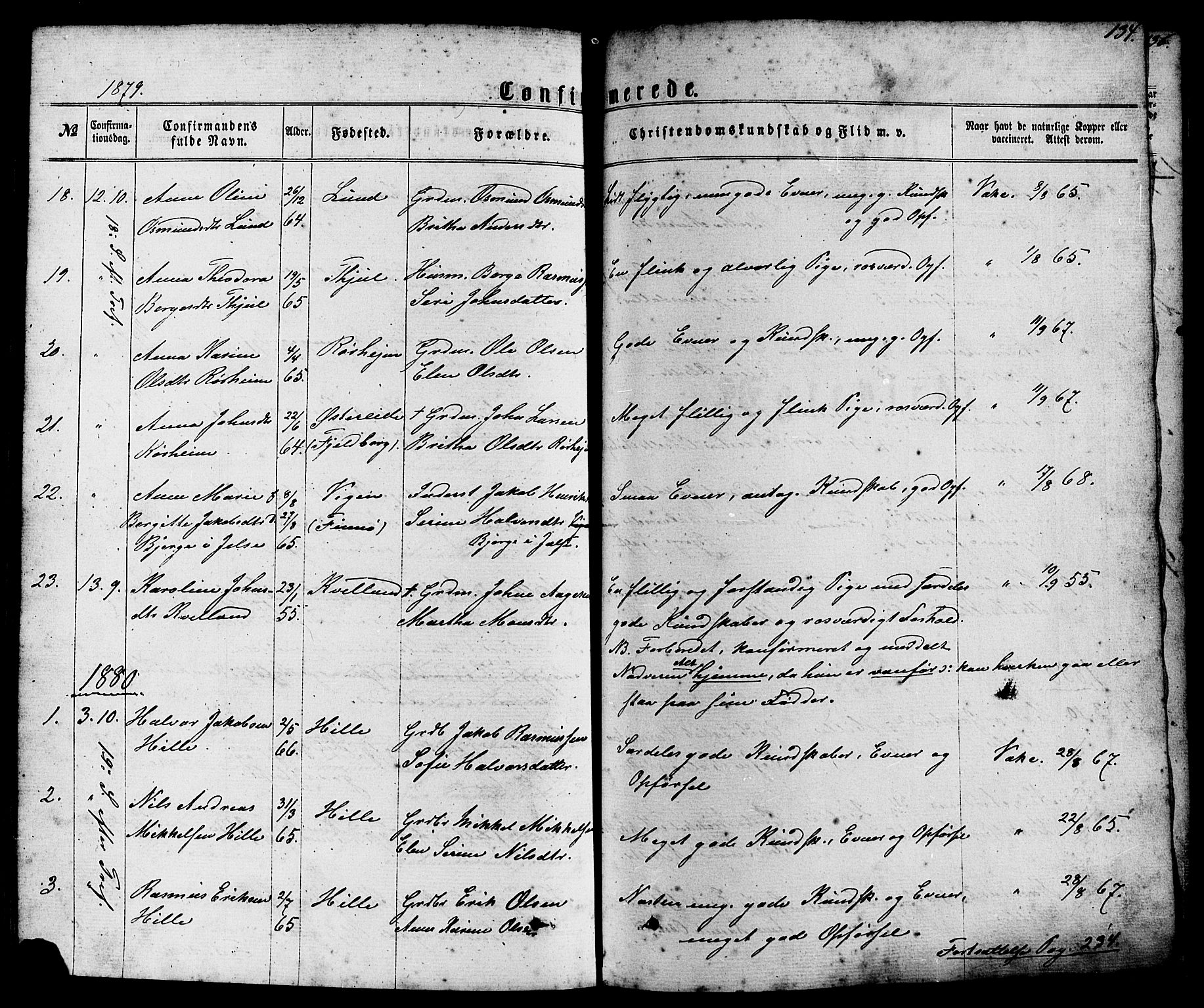Nedstrand sokneprestkontor, SAST/A-101841/01/IV: Parish register (official) no. A 10, 1861-1887, p. 134