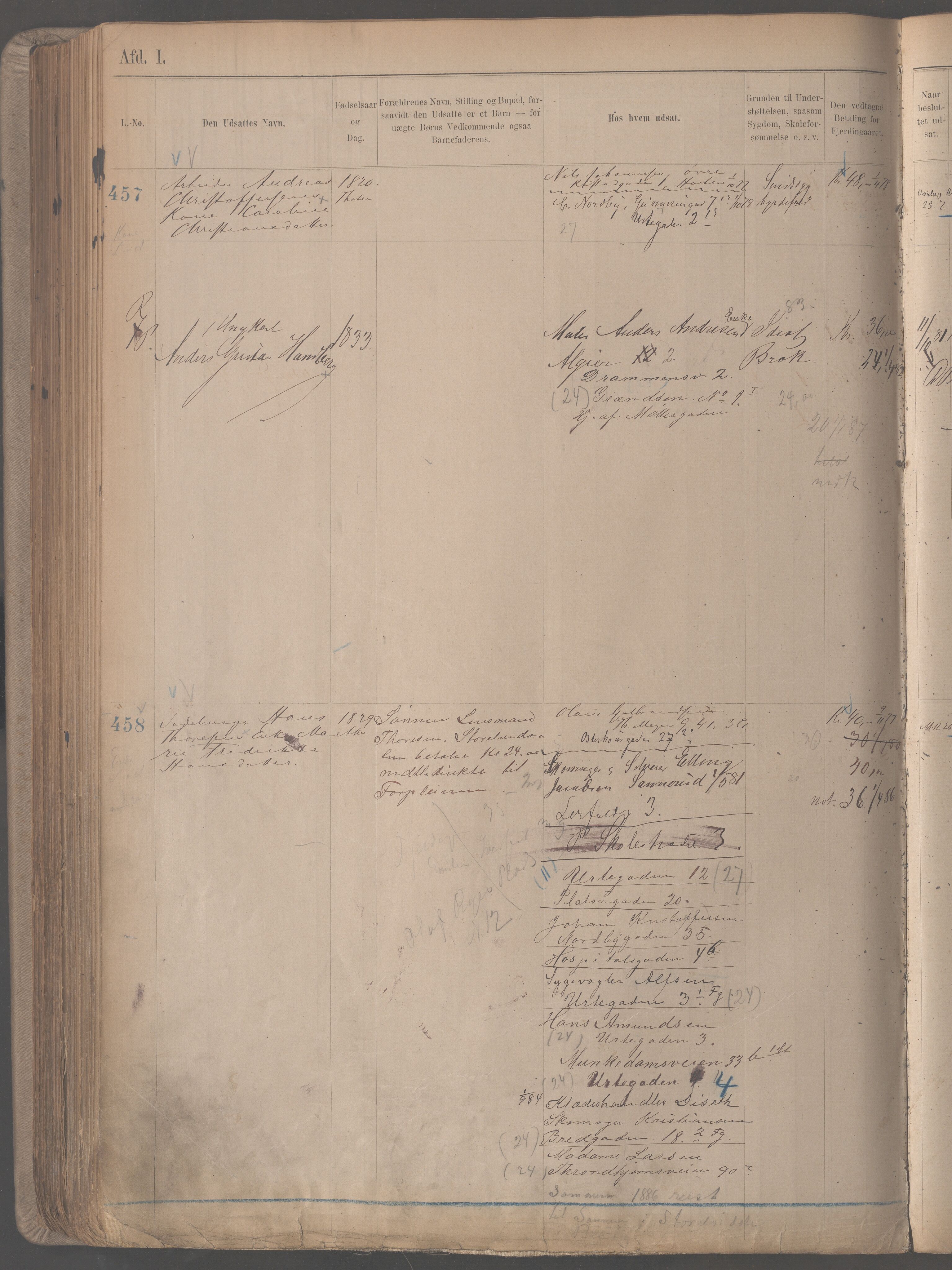 Fattigvesenet, OBA/A-20045/H/Hb/L0002: Manntallsprotokoll. Mnr. 1-665, 1879-1887, p. 230a