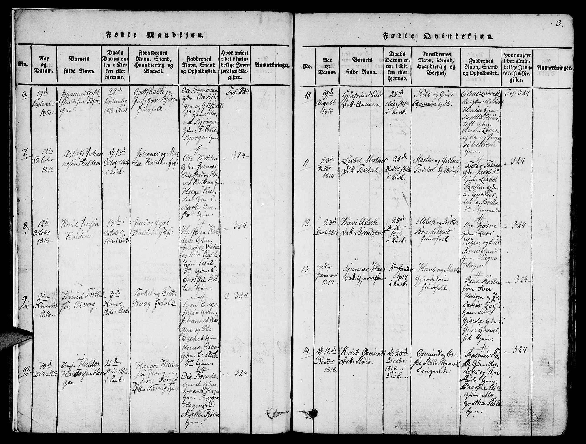 Etne sokneprestembete, SAB/A-75001/H/Haa: Parish register (official) no. A 6, 1815-1831, p. 3