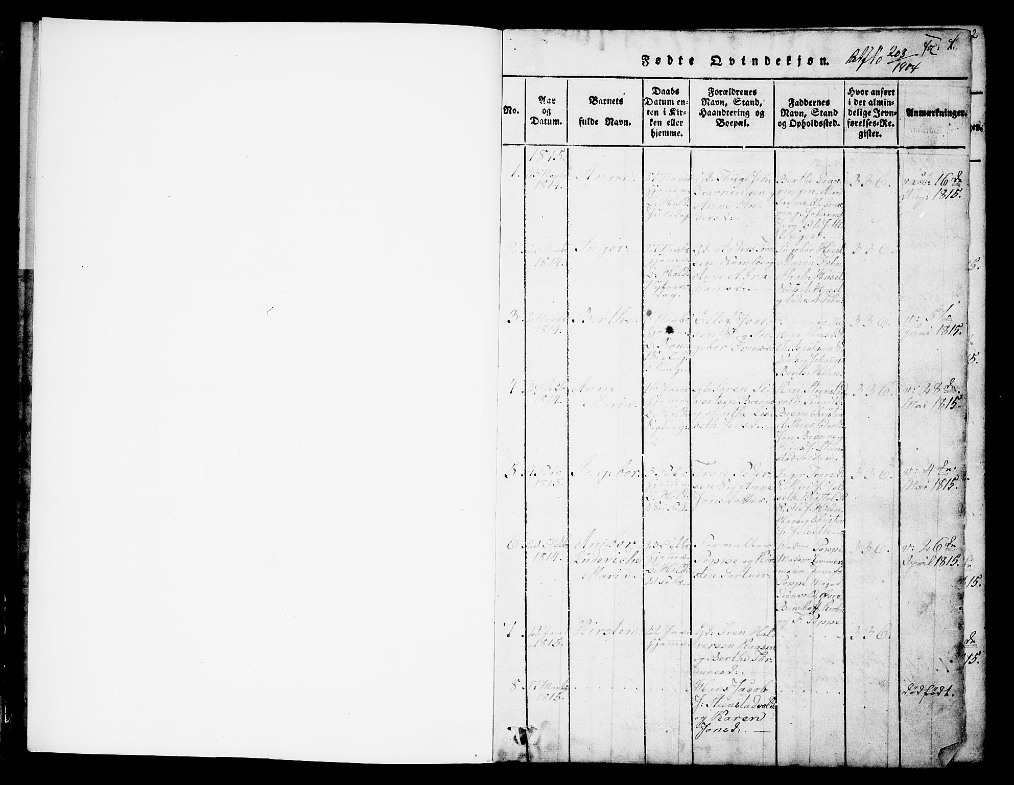 Holla kirkebøker, SAKO/A-272/G/Ga/L0001: Parish register (copy) no. I 1, 1814-1830, p. 1