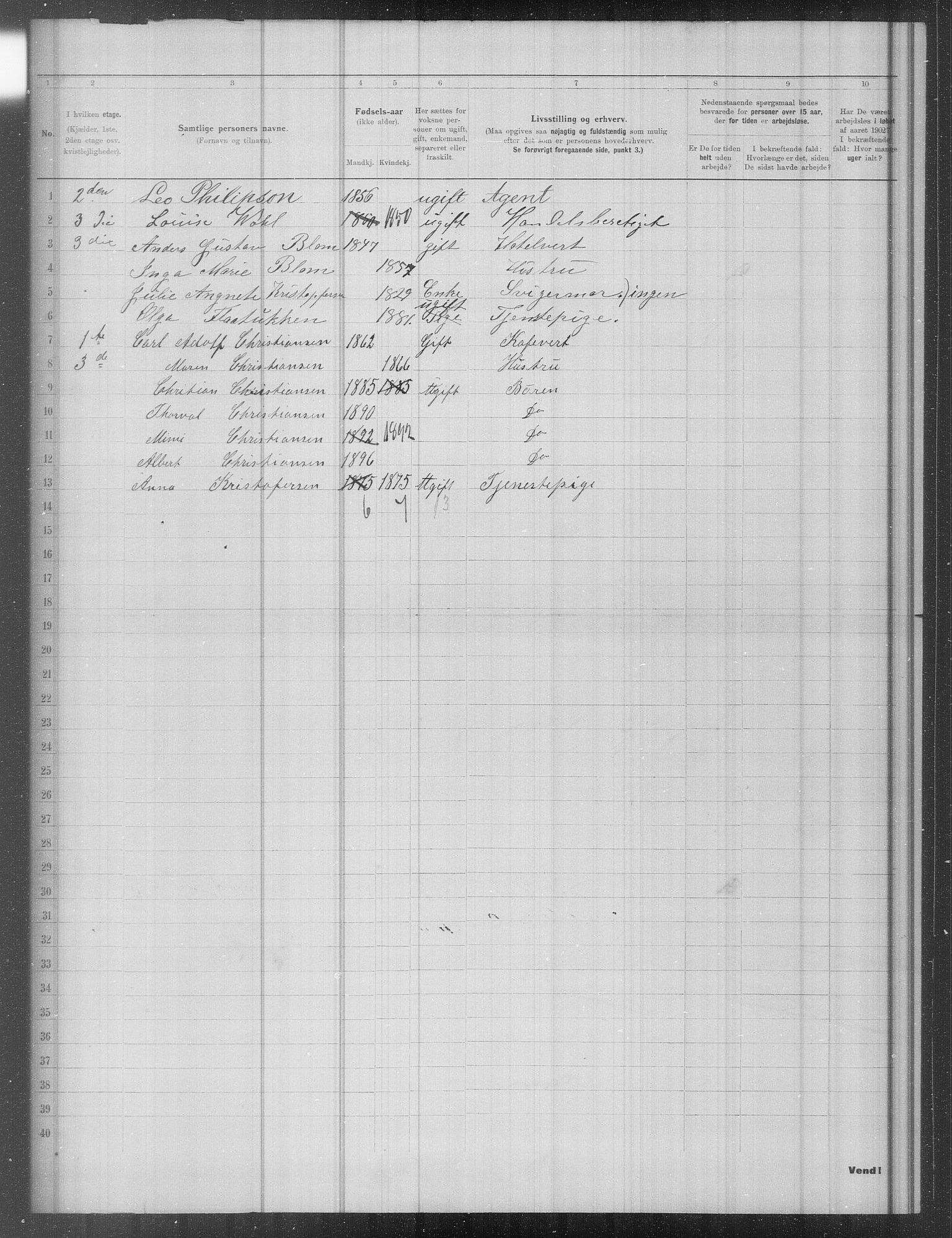 OBA, Municipal Census 1902 for Kristiania, 1902, p. 14064