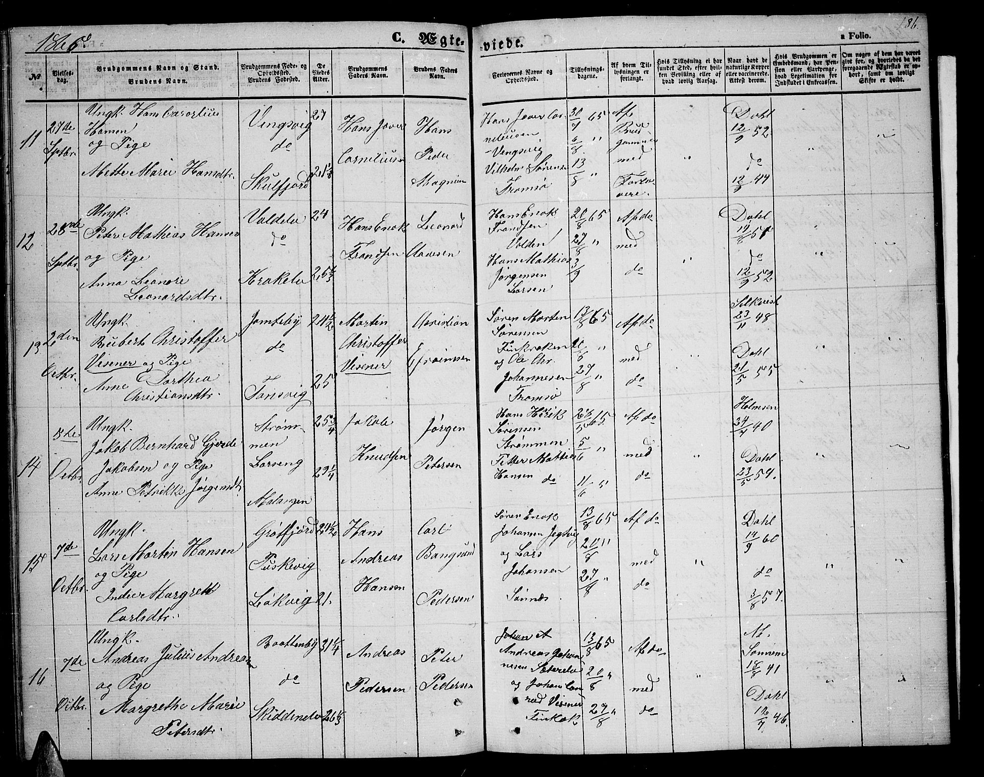 Tromsøysund sokneprestkontor, AV/SATØ-S-1304/G/Gb/L0001klokker: Parish register (copy) no. 1, 1857-1869, p. 186