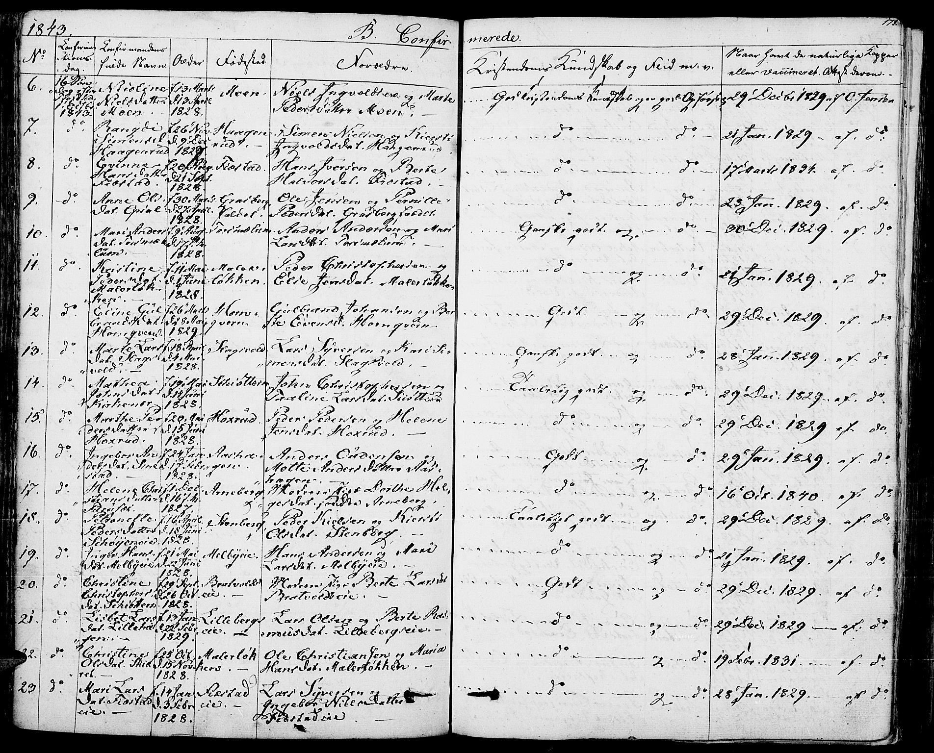 Romedal prestekontor, AV/SAH-PREST-004/K/L0003: Parish register (official) no. 3, 1829-1846, p. 173