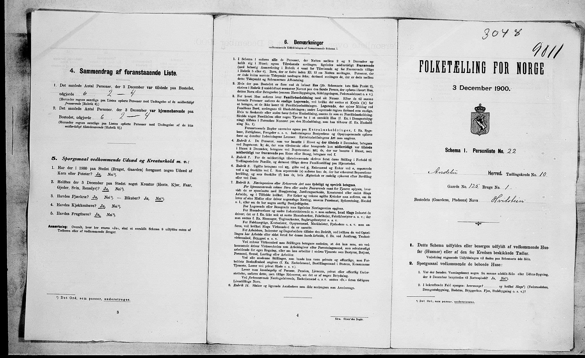 RA, 1900 census for Andebu, 1900, p. 34