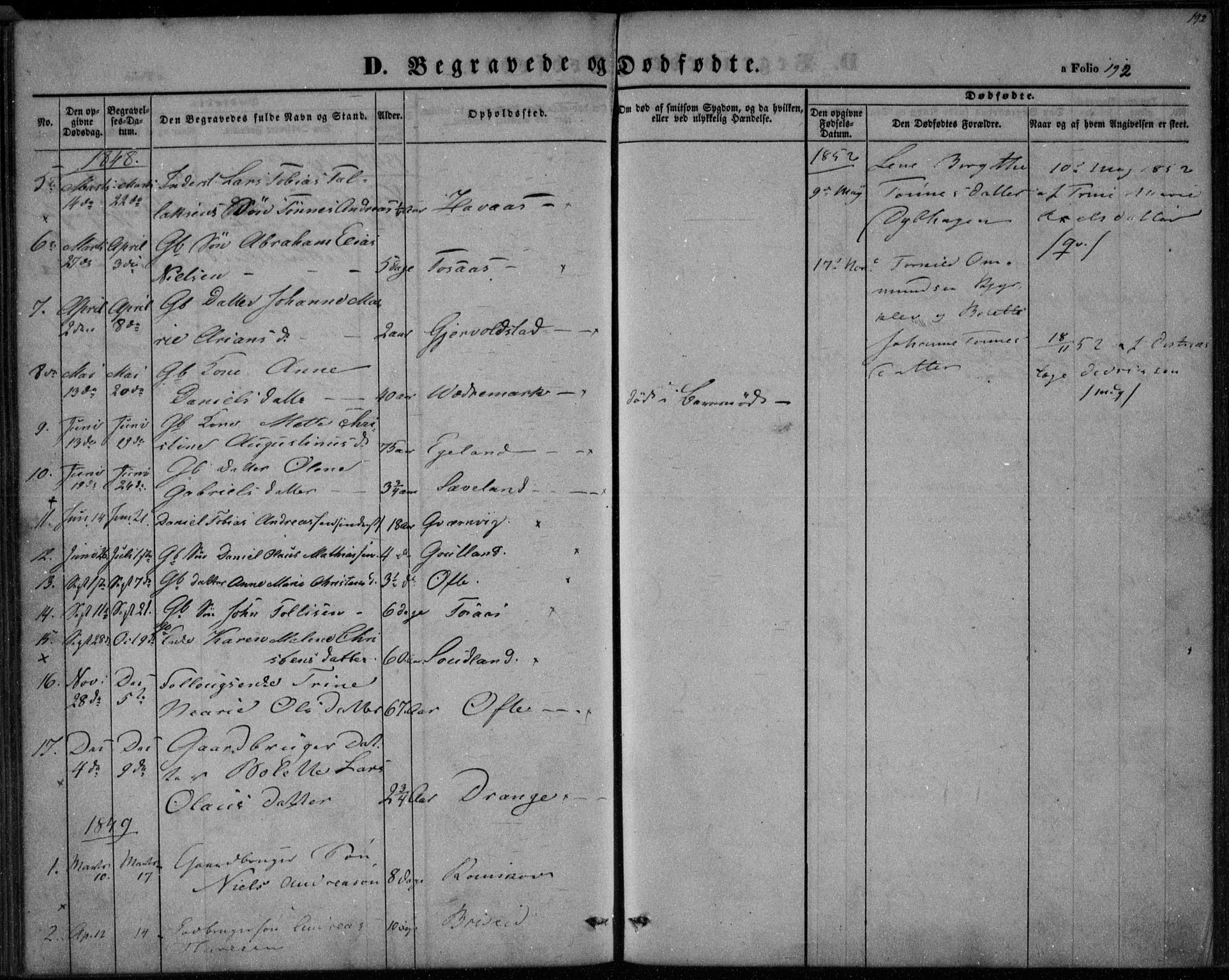 Herad sokneprestkontor, AV/SAK-1111-0018/F/Fa/Faa/L0004: Parish register (official) no. A 4, 1844-1853, p. 192