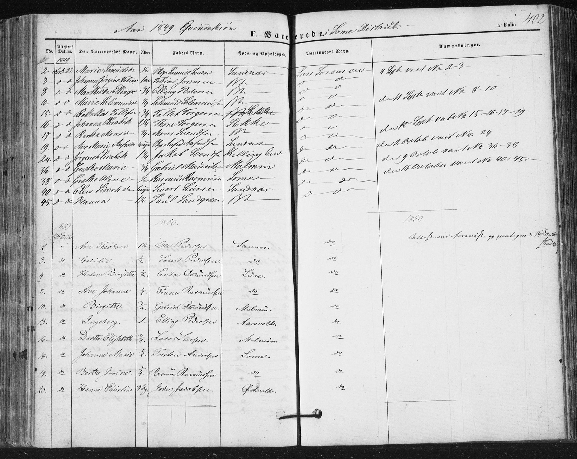 Høyland sokneprestkontor, SAST/A-101799/001/30BA/L0008: Parish register (official) no. A 8, 1841-1856, p. 402