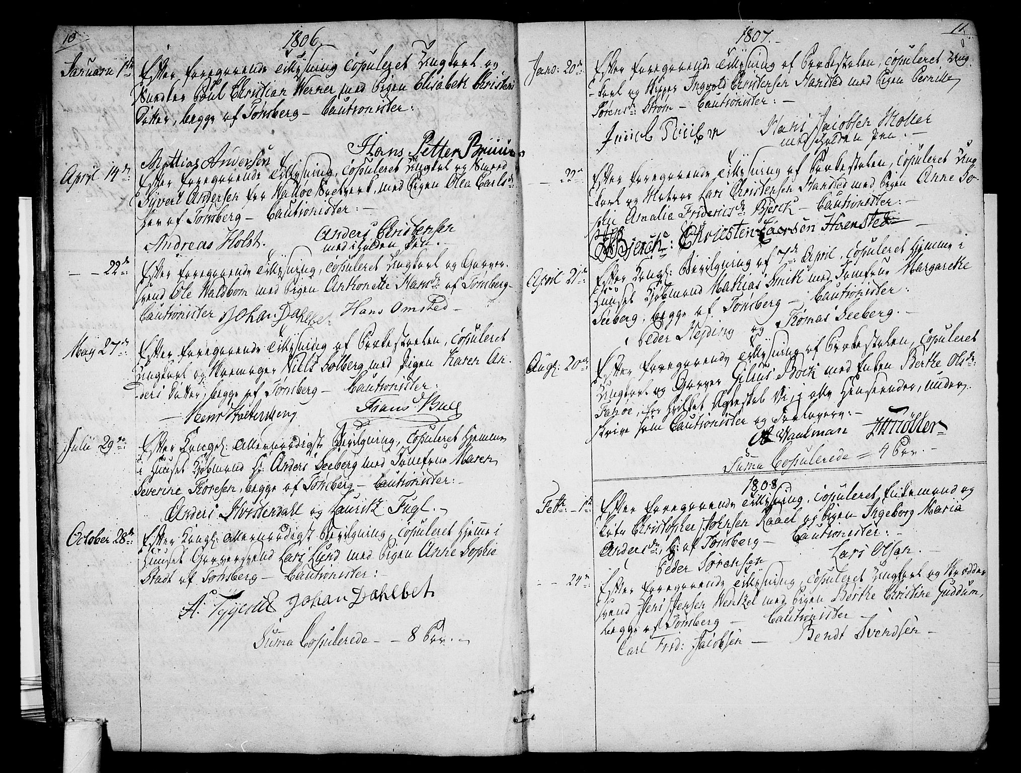 Tønsberg kirkebøker, AV/SAKO-A-330/F/Fb/L0002: Parish register (official) no. II 2, 1797-1809, p. 10-11