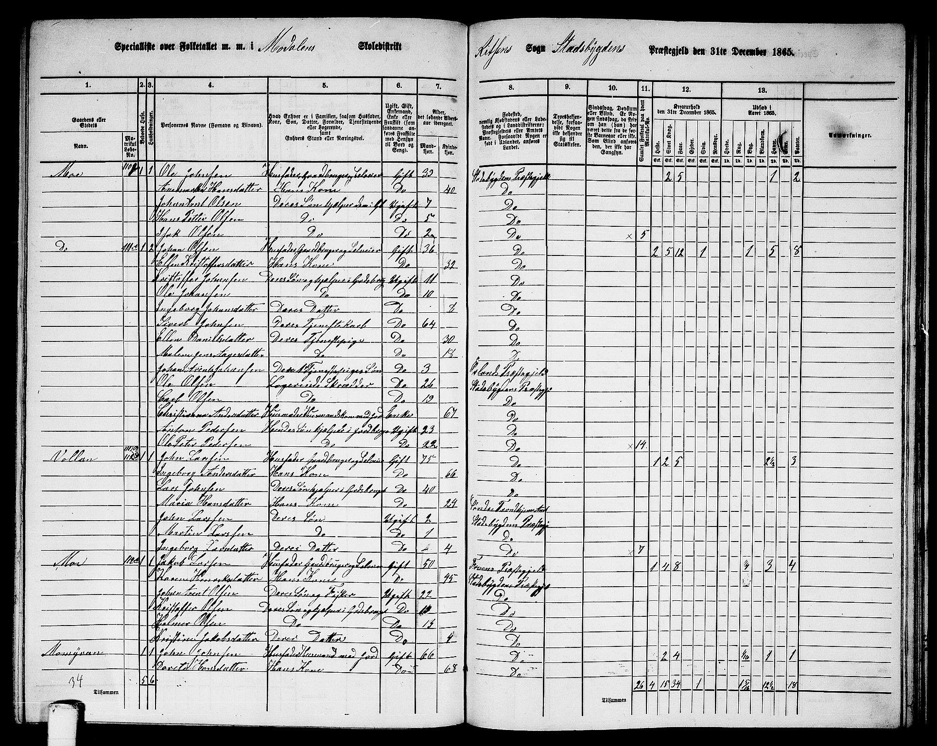 RA, 1865 census for Stadsbygd, 1865, p. 178