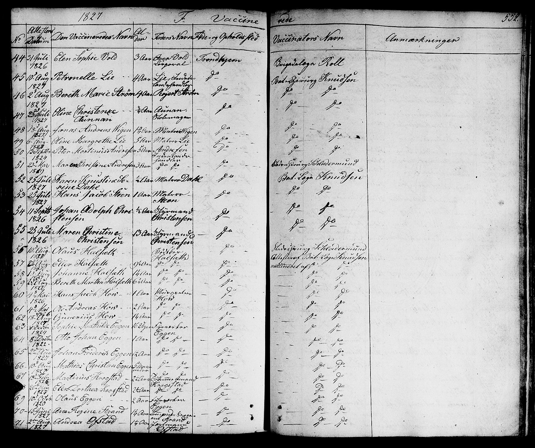 Ministerialprotokoller, klokkerbøker og fødselsregistre - Sør-Trøndelag, AV/SAT-A-1456/601/L0045: Parish register (official) no. 601A13, 1821-1831, p. 552