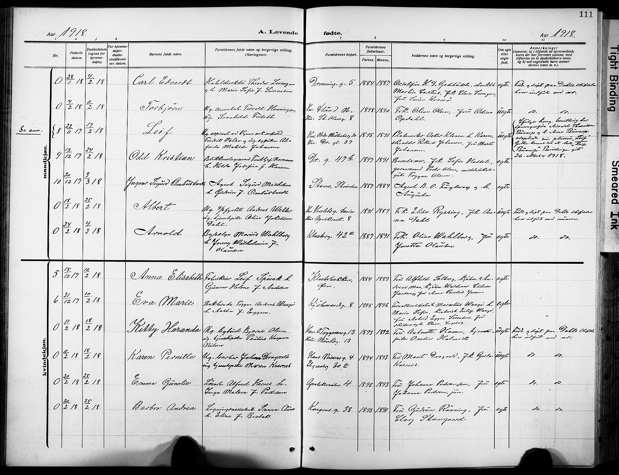 Ministerialprotokoller, klokkerbøker og fødselsregistre - Sør-Trøndelag, SAT/A-1456/601/L0096: Parish register (copy) no. 601C14, 1911-1931, p. 111