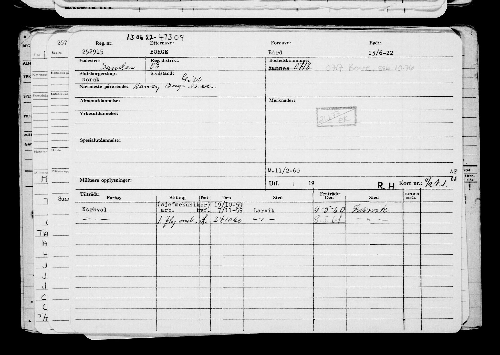 Direktoratet for sjømenn, AV/RA-S-3545/G/Gb/L0207: Hovedkort, 1922, p. 479