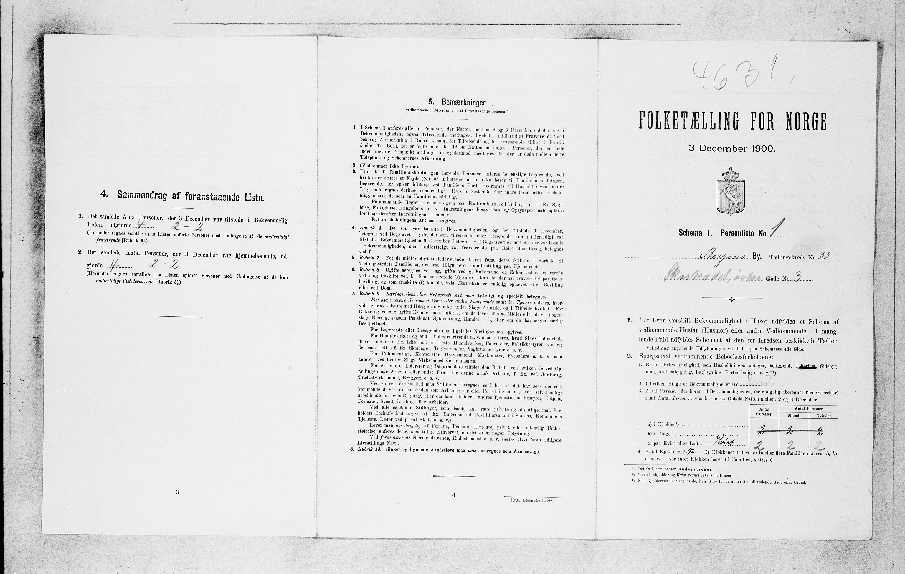 SAB, 1900 census for Bergen, 1900, p. 6650