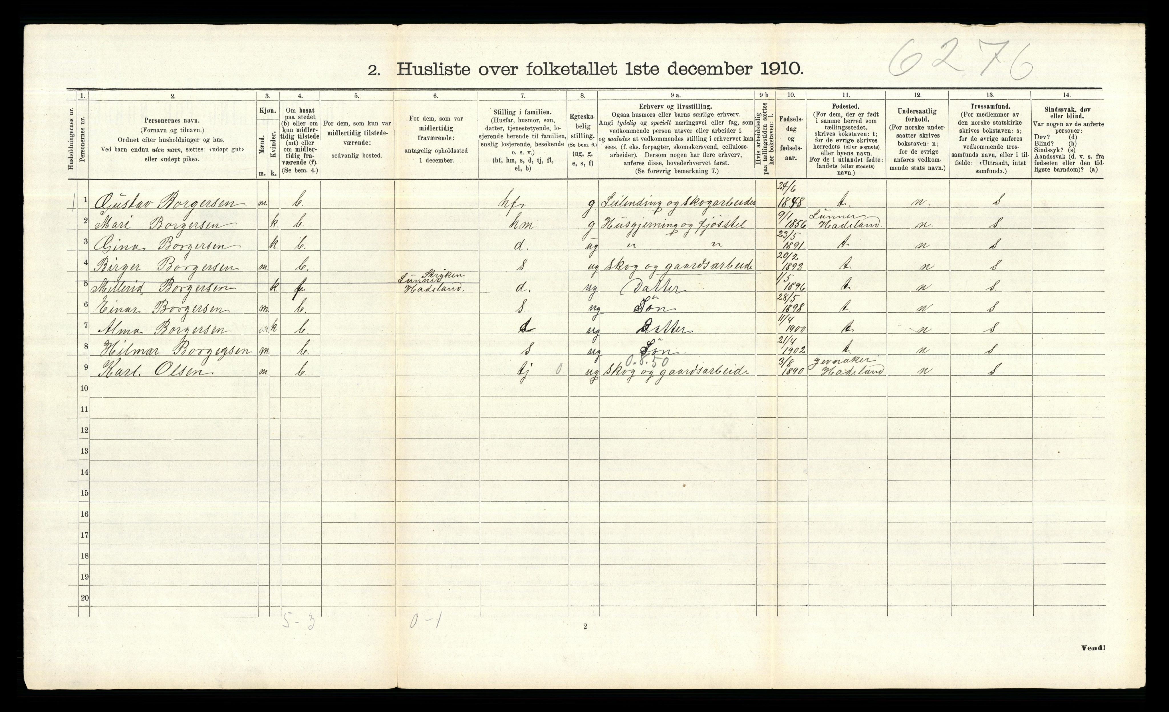 RA, 1910 census for Aker, 1910, p. 2698