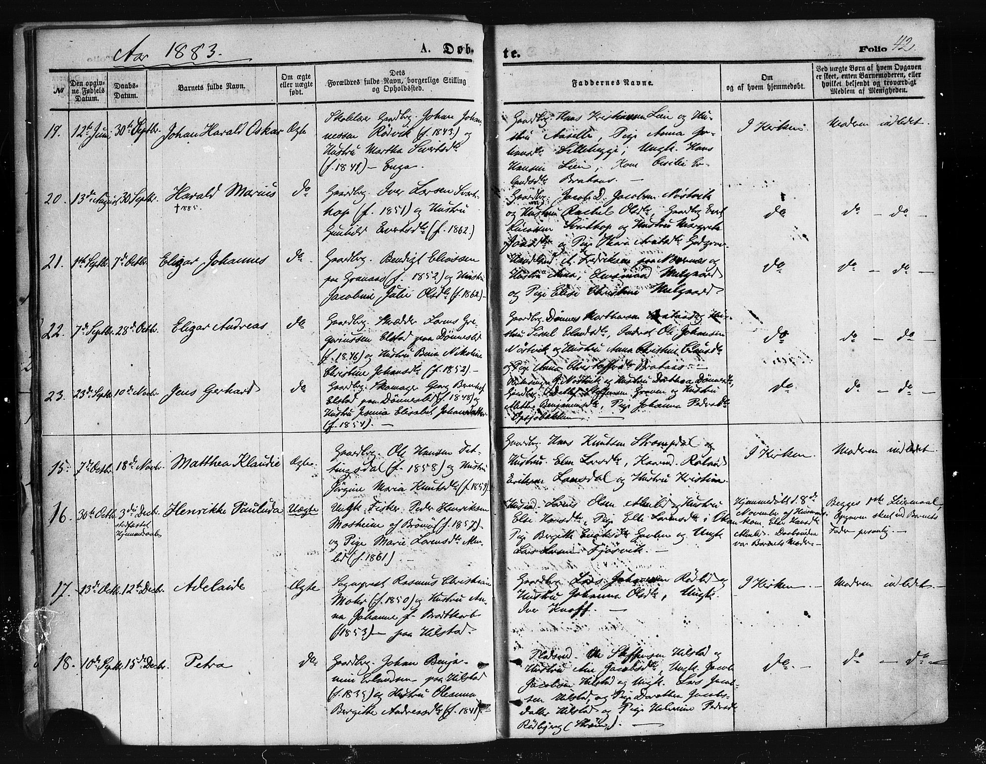 Ministerialprotokoller, klokkerbøker og fødselsregistre - Nordland, AV/SAT-A-1459/814/L0225: Parish register (official) no. 814A06, 1875-1885, p. 42