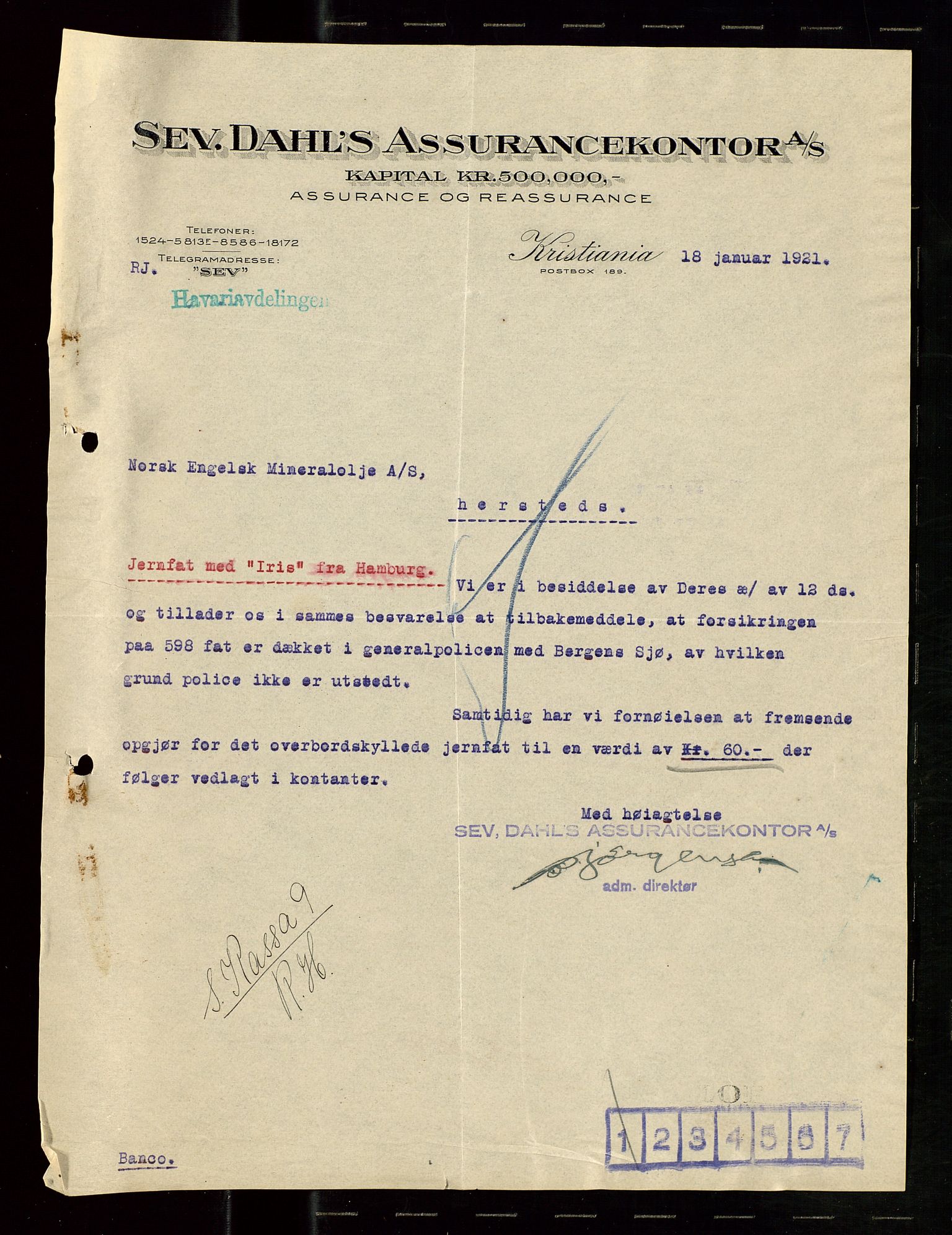 Pa 1521 - A/S Norske Shell, AV/SAST-A-101915/E/Ea/Eaa/L0011: Sjefskorrespondanse, 1921, p. 81