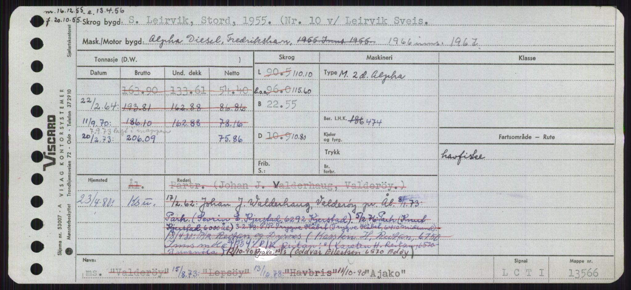 Sjøfartsdirektoratet med forløpere, Skipsmålingen, RA/S-1627/H/Ha/L0001/0001: Fartøy, A-Eig / Fartøy A-Bjøn, p. 45