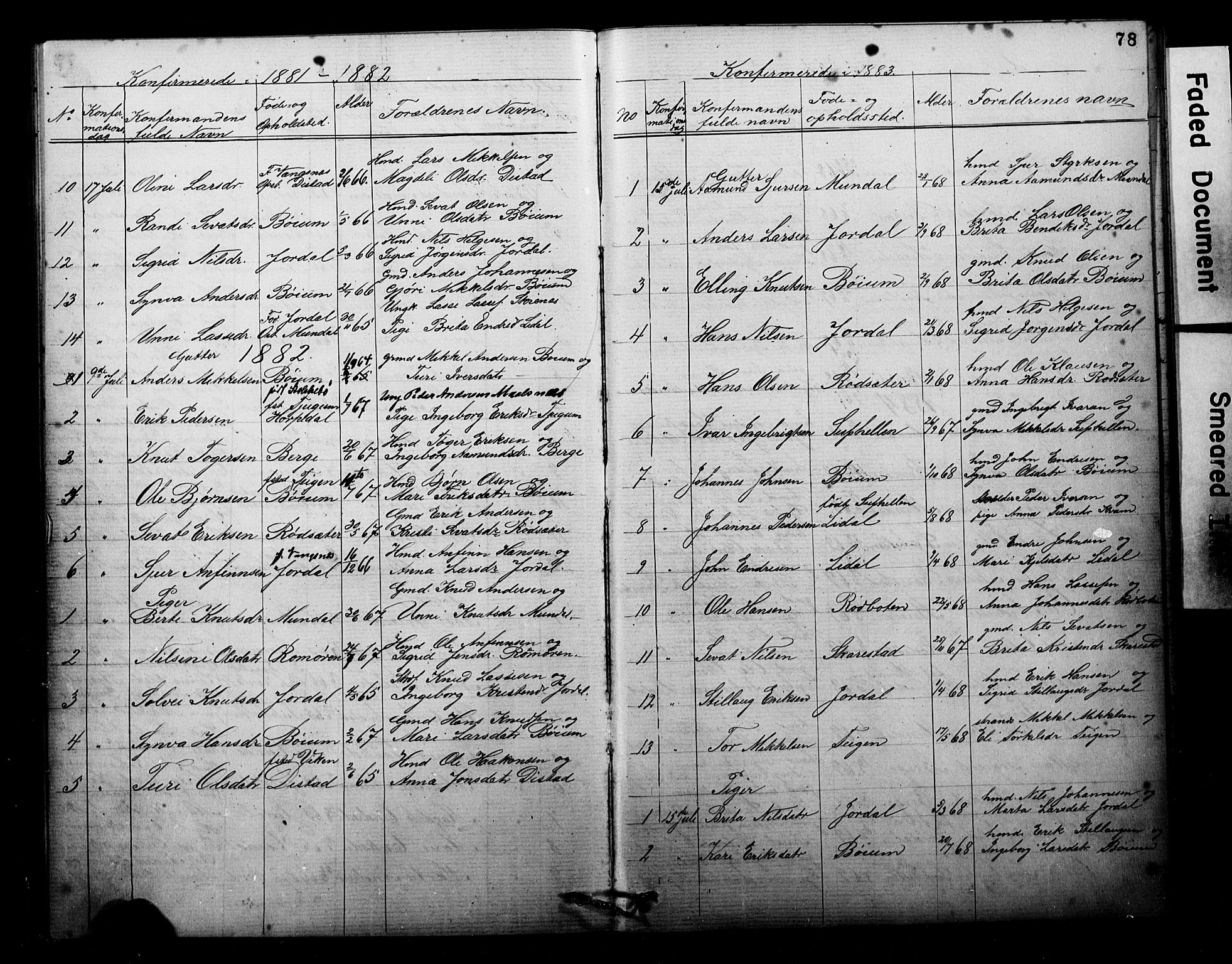 Balestrand sokneprestembete, SAB/A-79601: Parish register (copy) no. B 1A, 1880-1916, p. 78