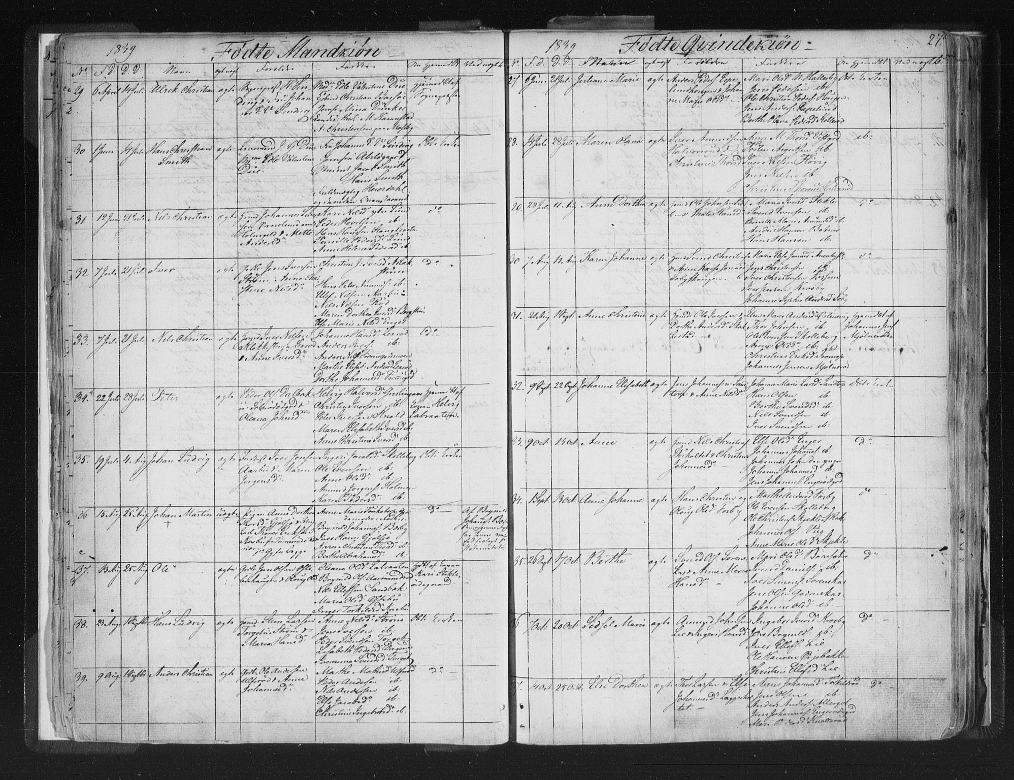 Aremark prestekontor Kirkebøker, SAO/A-10899/F/Fc/L0002: Parish register (official) no. III 2, 1834-1849, p. 27